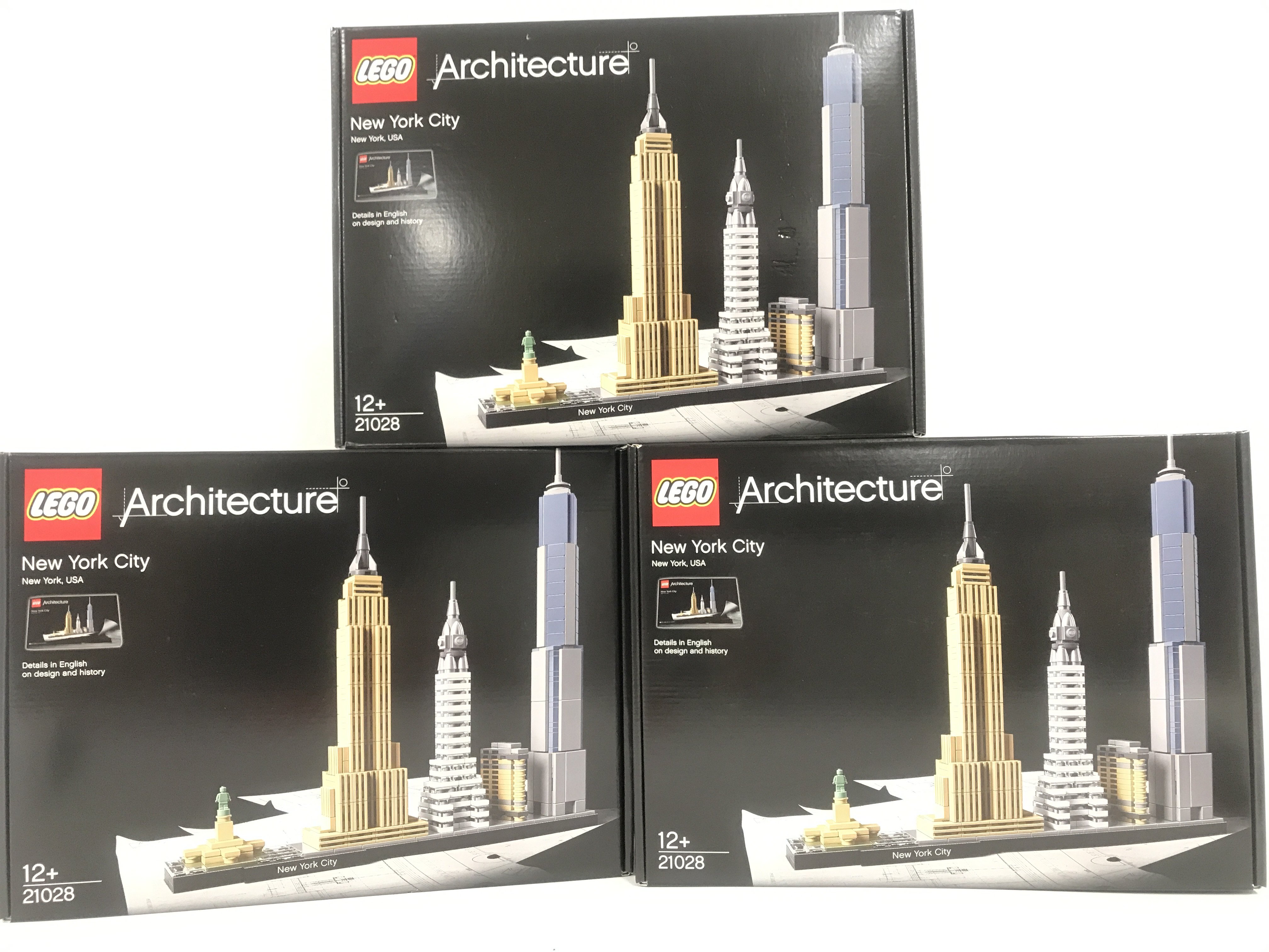 3 Boxed And Sealed Lego Architecture New York City Skyline. #21028