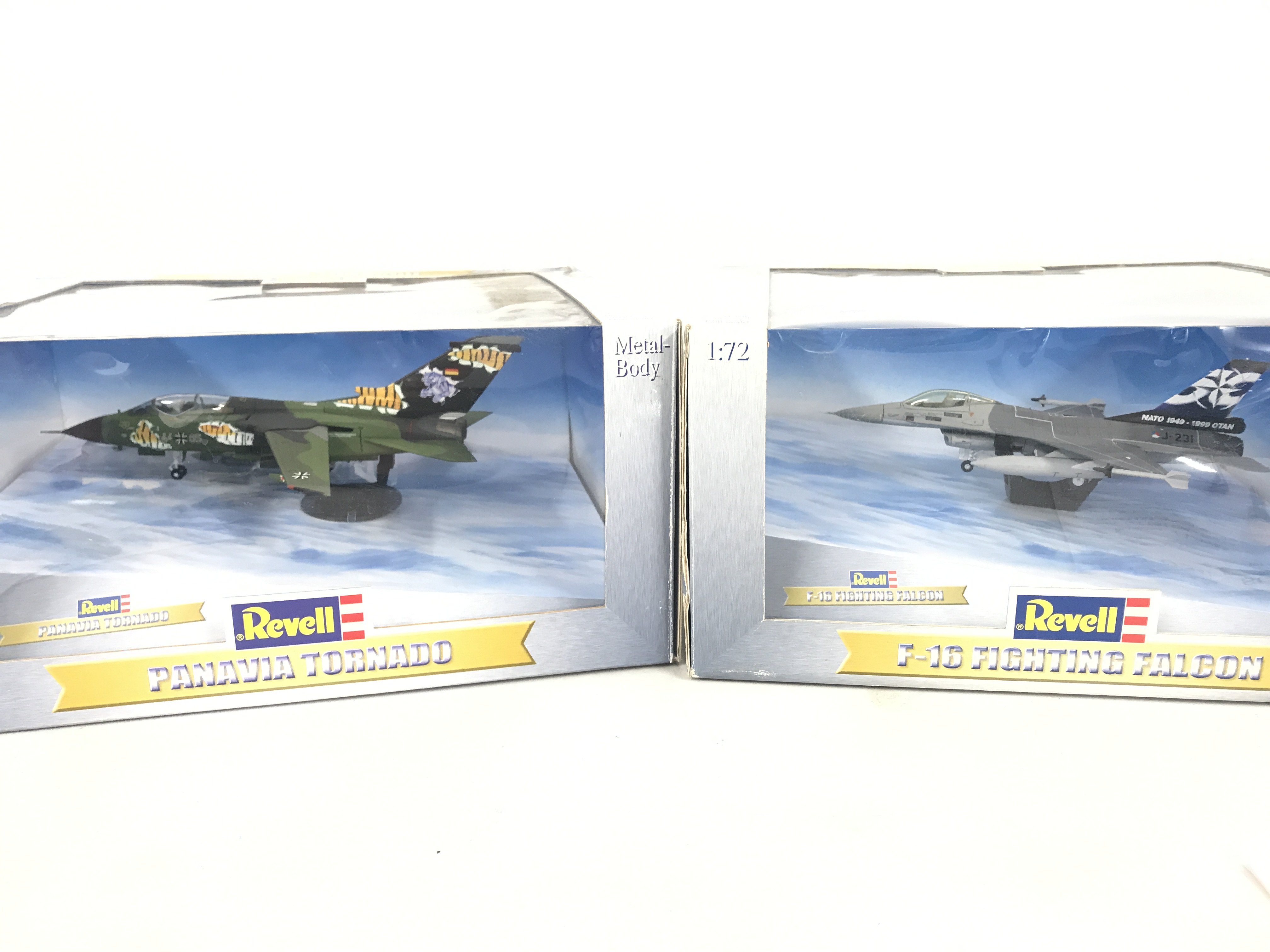 2 X Boxed Revell Diecast Aircraft. A Panavia Tornado and a F-16 Fighting Falcon Both 1/72 Scale (2) No Reserve.