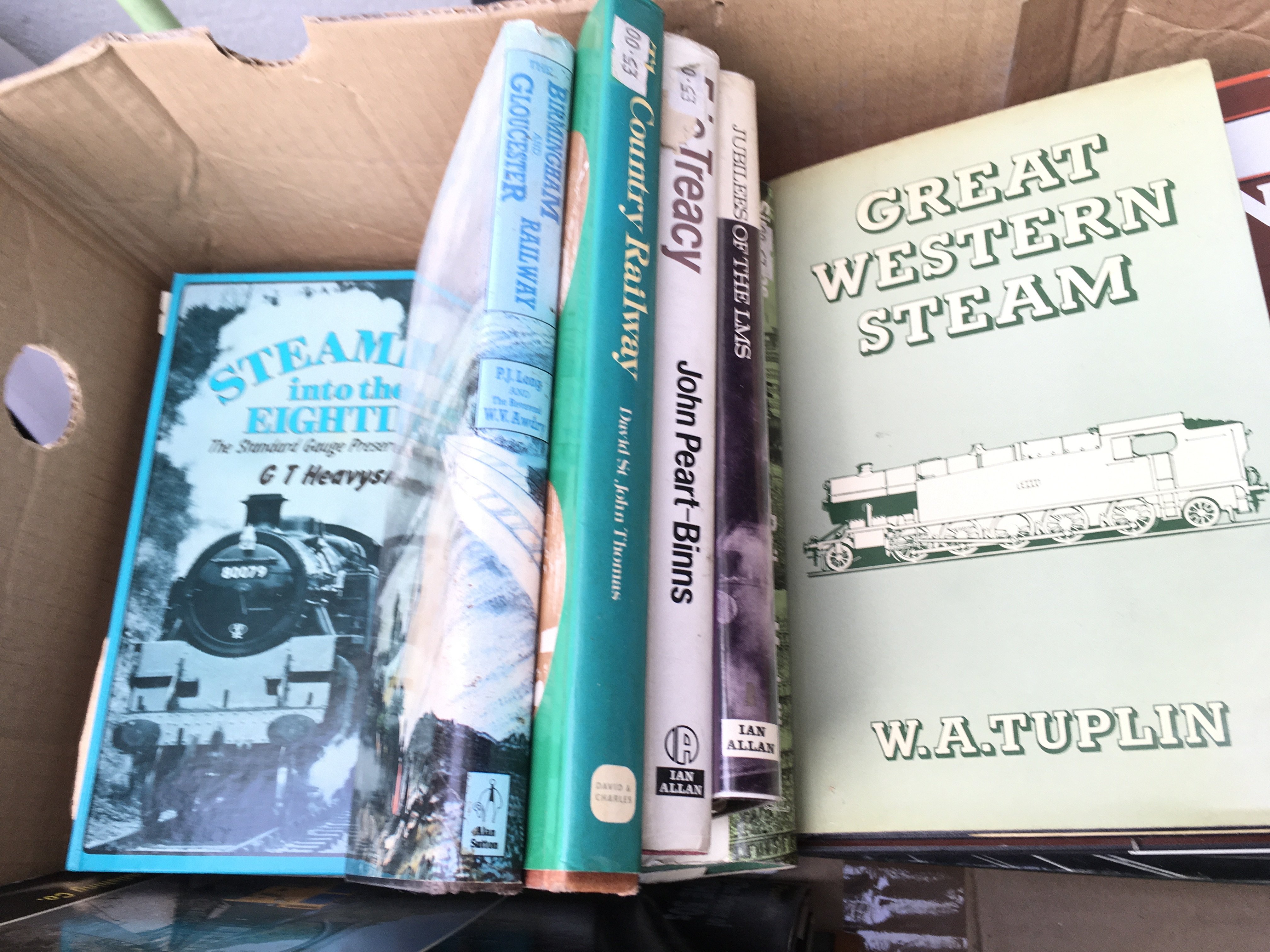 A collection of approximately 35 books with a railway theme. No reserve