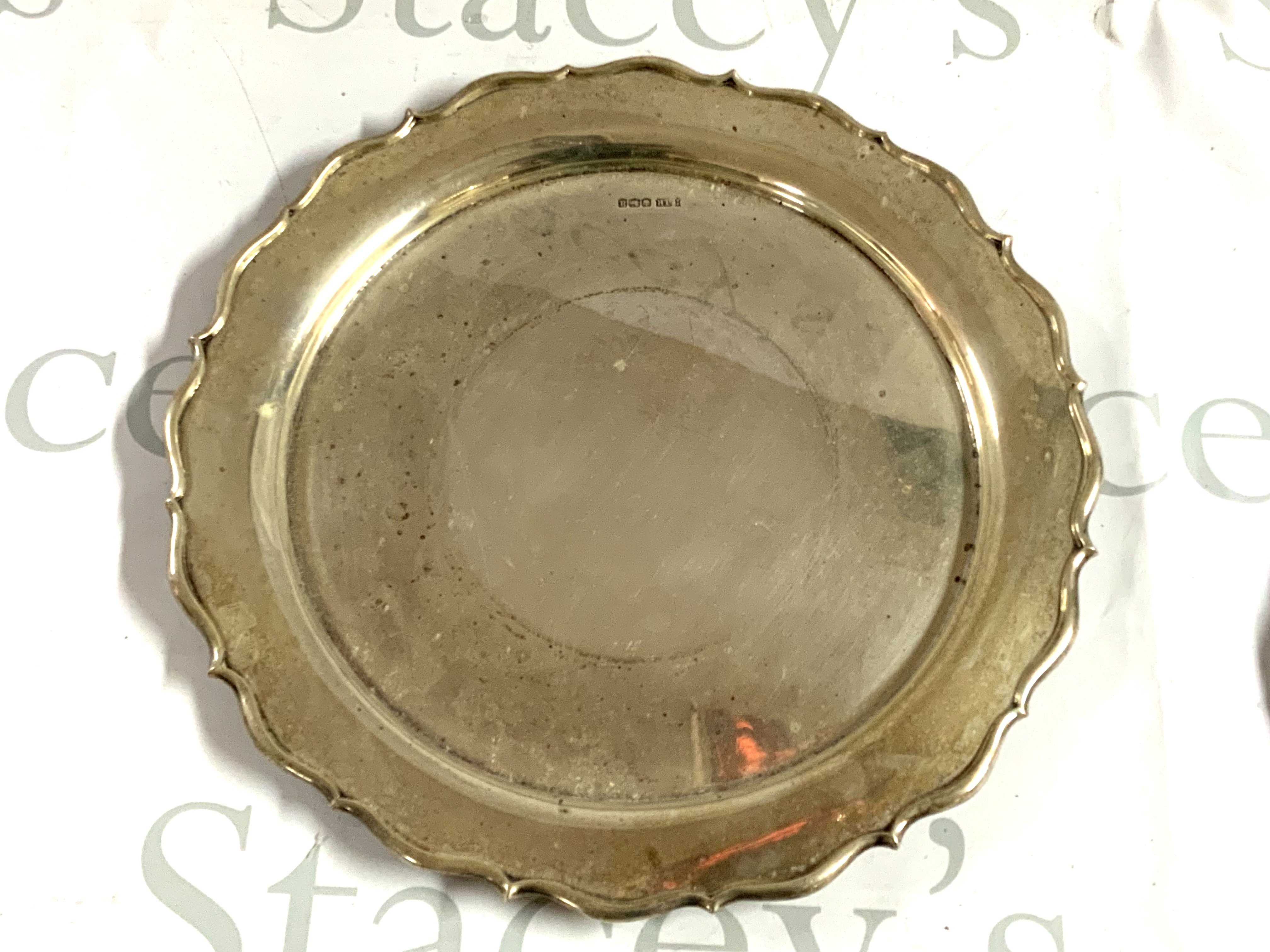 WITHDRAWN - A hallmarked silver tray, total weight 690g. (A)