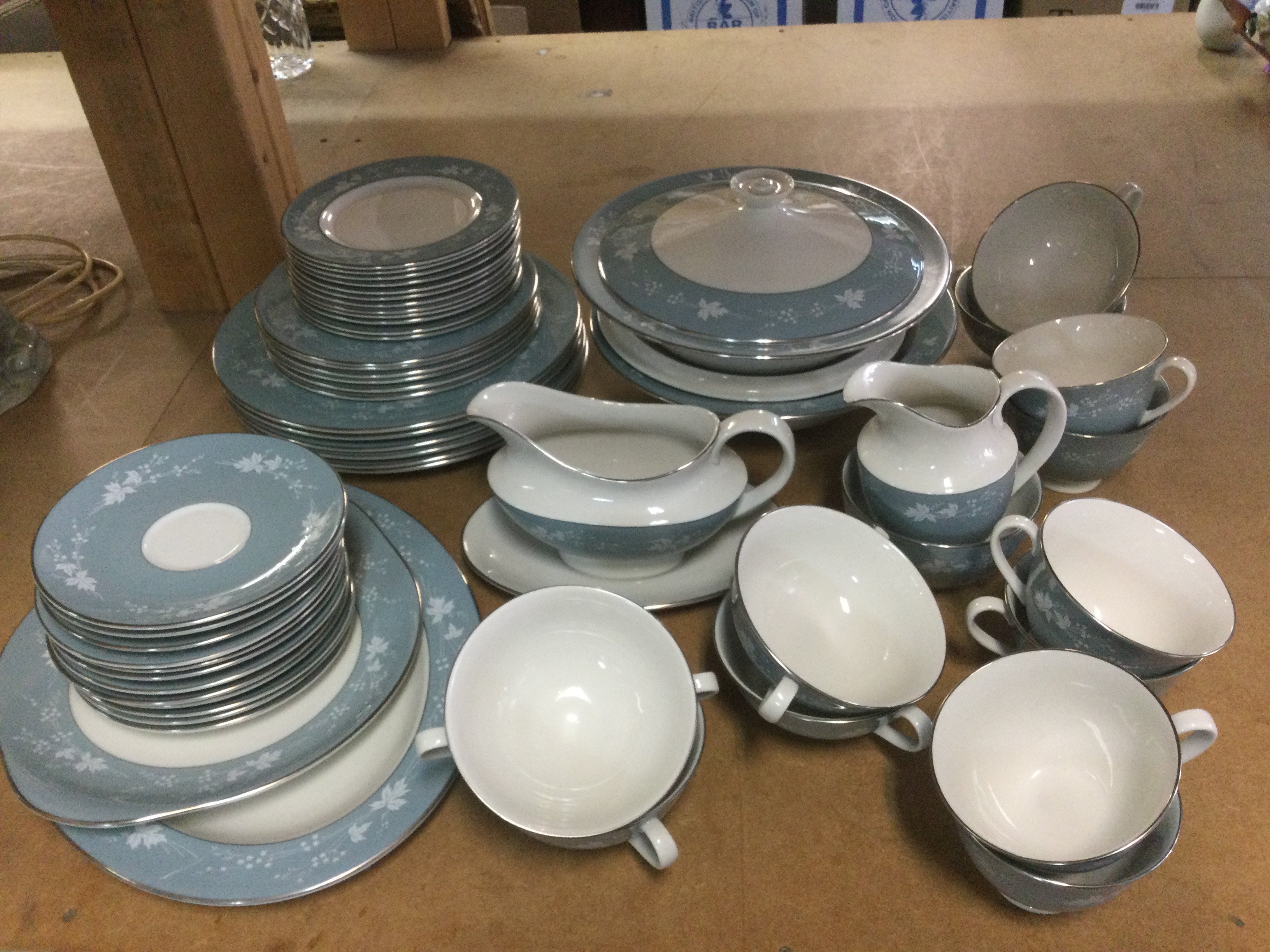 A Royal Doulton dinner service in Reflection pattern. Shipping category D.