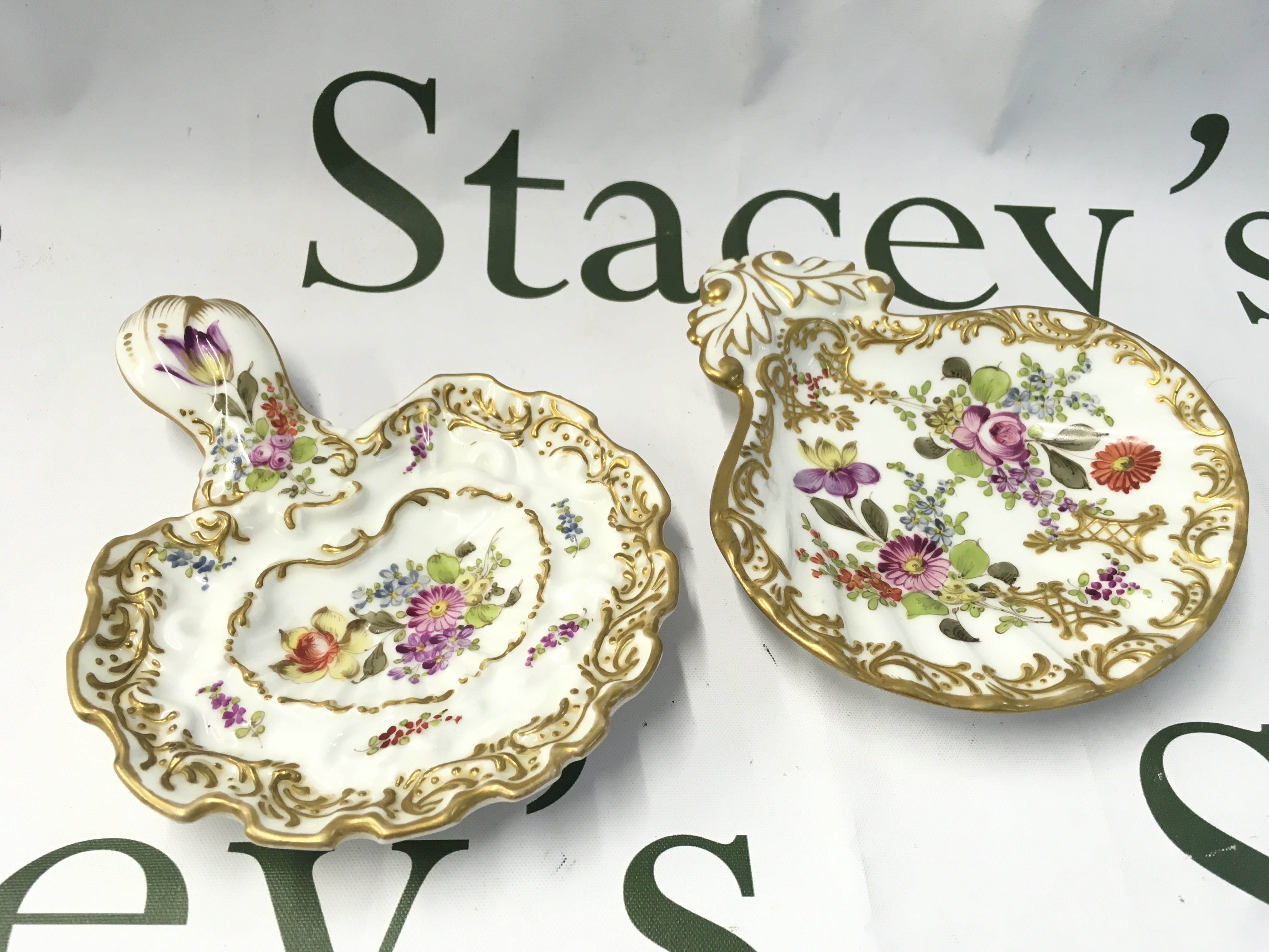 Two 19th century porcelain dishes , this lot cannot be posted