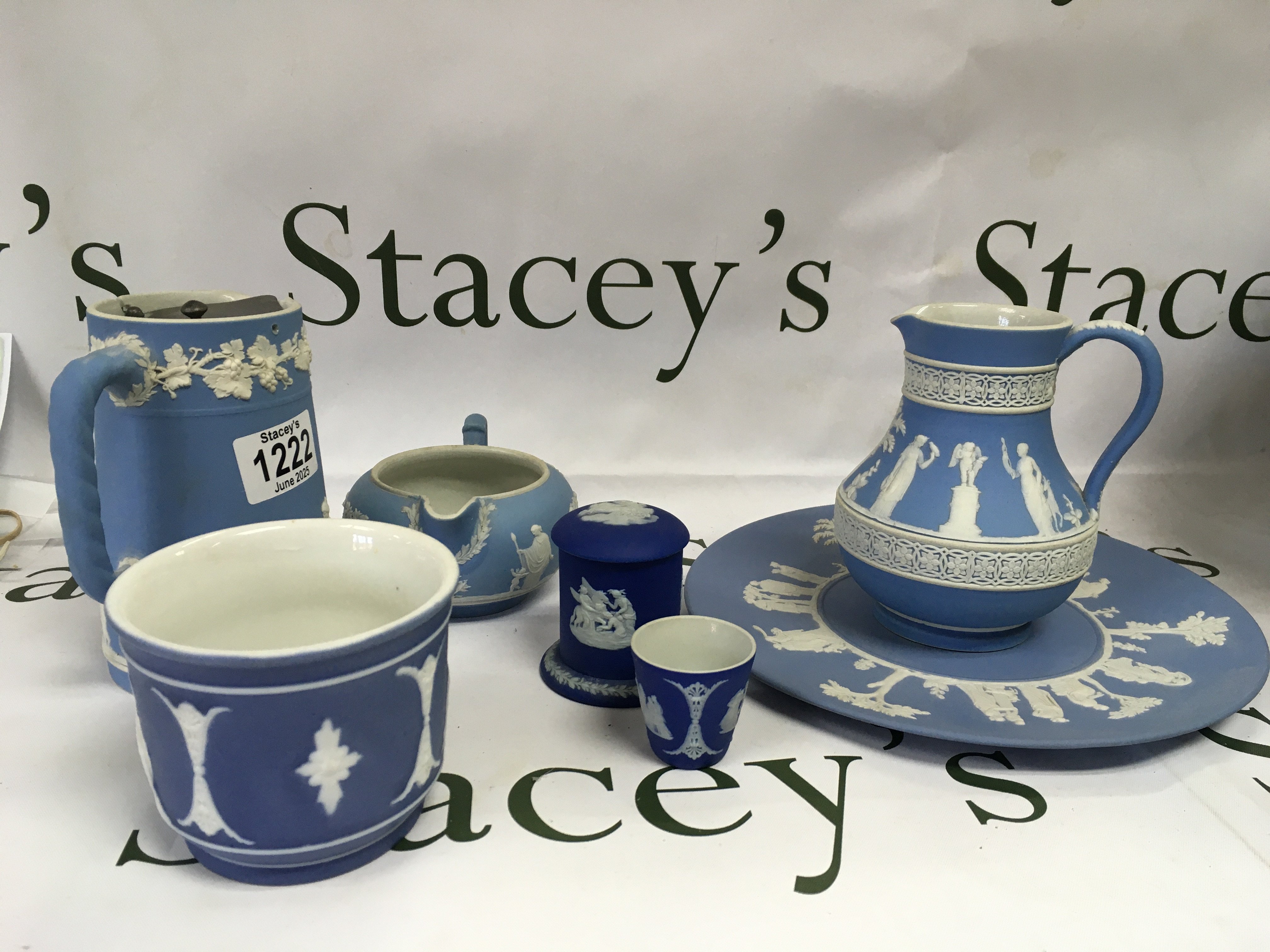 An assortment of wedge wood items.