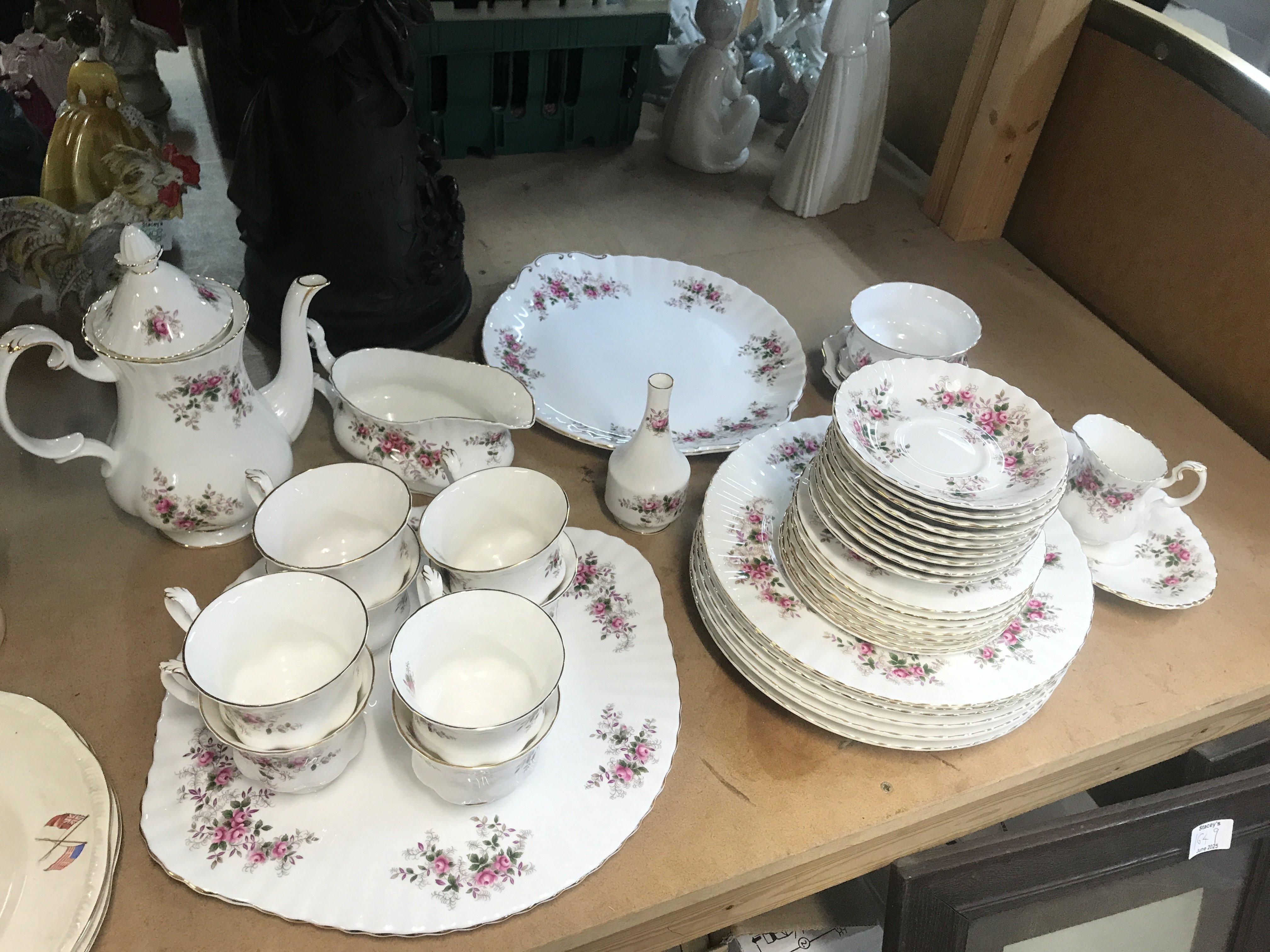 41 pieces of Royal Albert Lavender Rose tea and dinner China including cups, saucers, plates etc. this lot cannot be posted