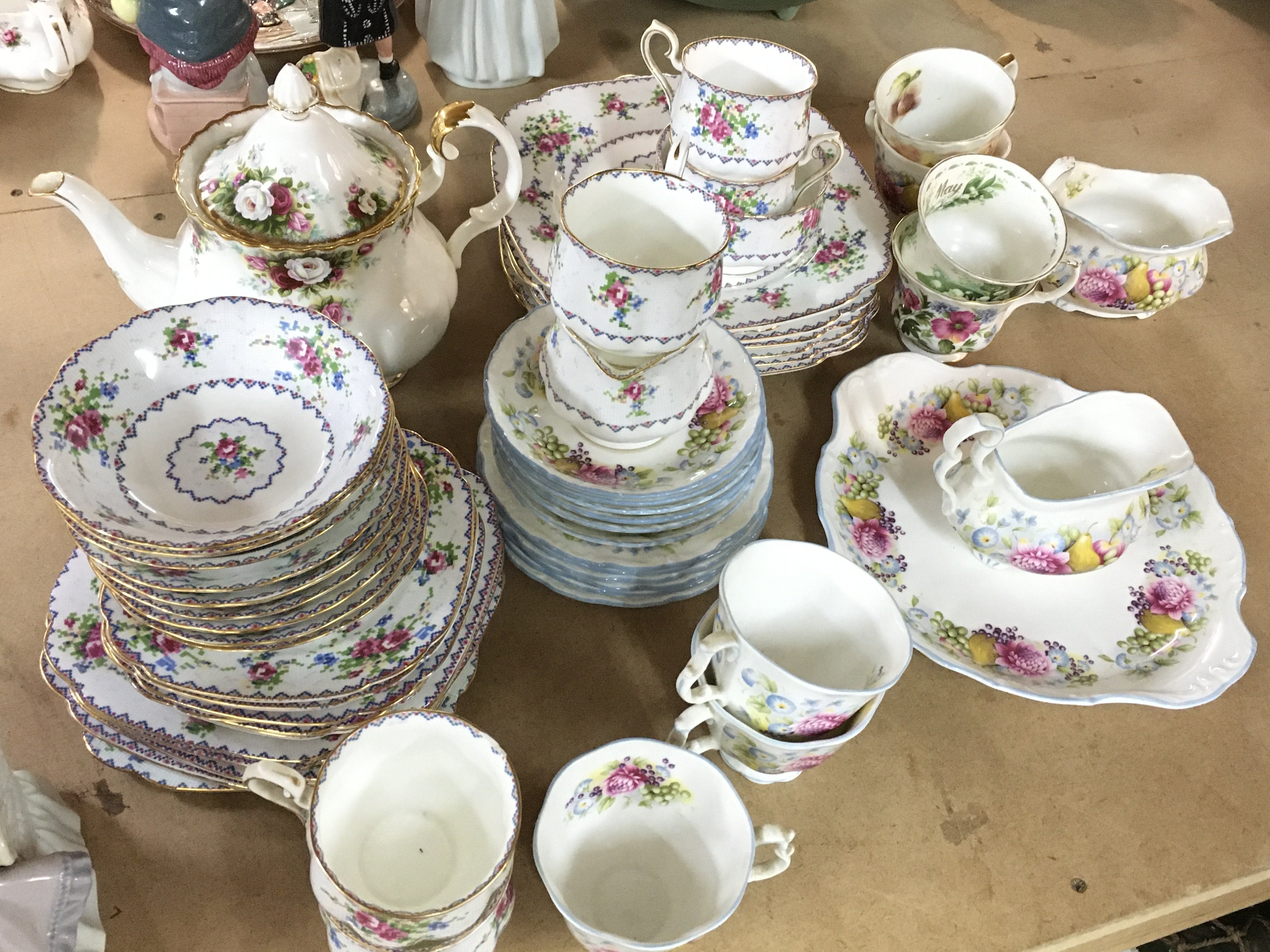 Mixed Royal Albert part tea sets including cups, saucers , plates . Petit point, Summer garland. This lot cannot be posted