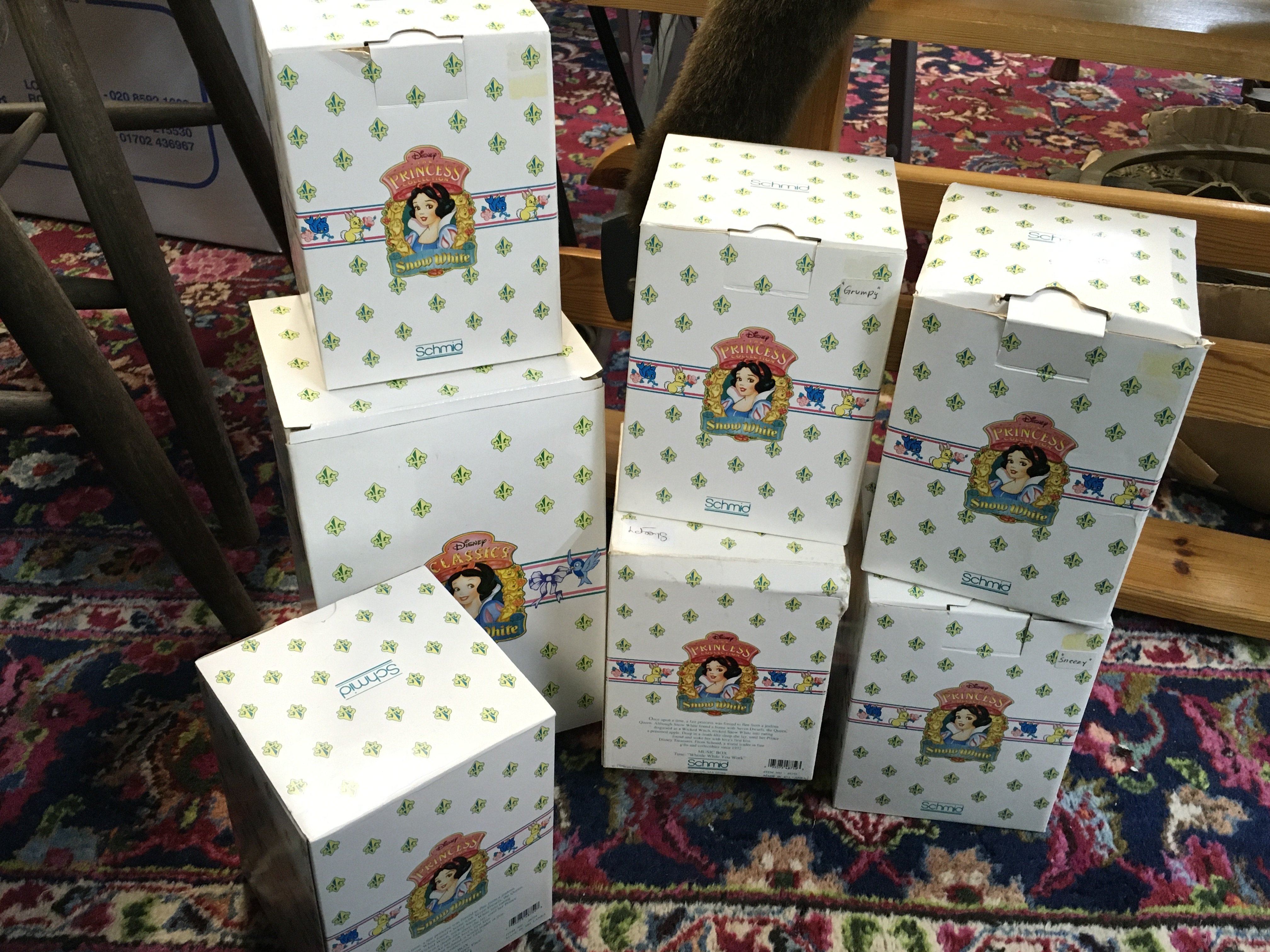 Boxed Disney Schmid figures the princess collection Snow White wind up musical boxes. No reserve