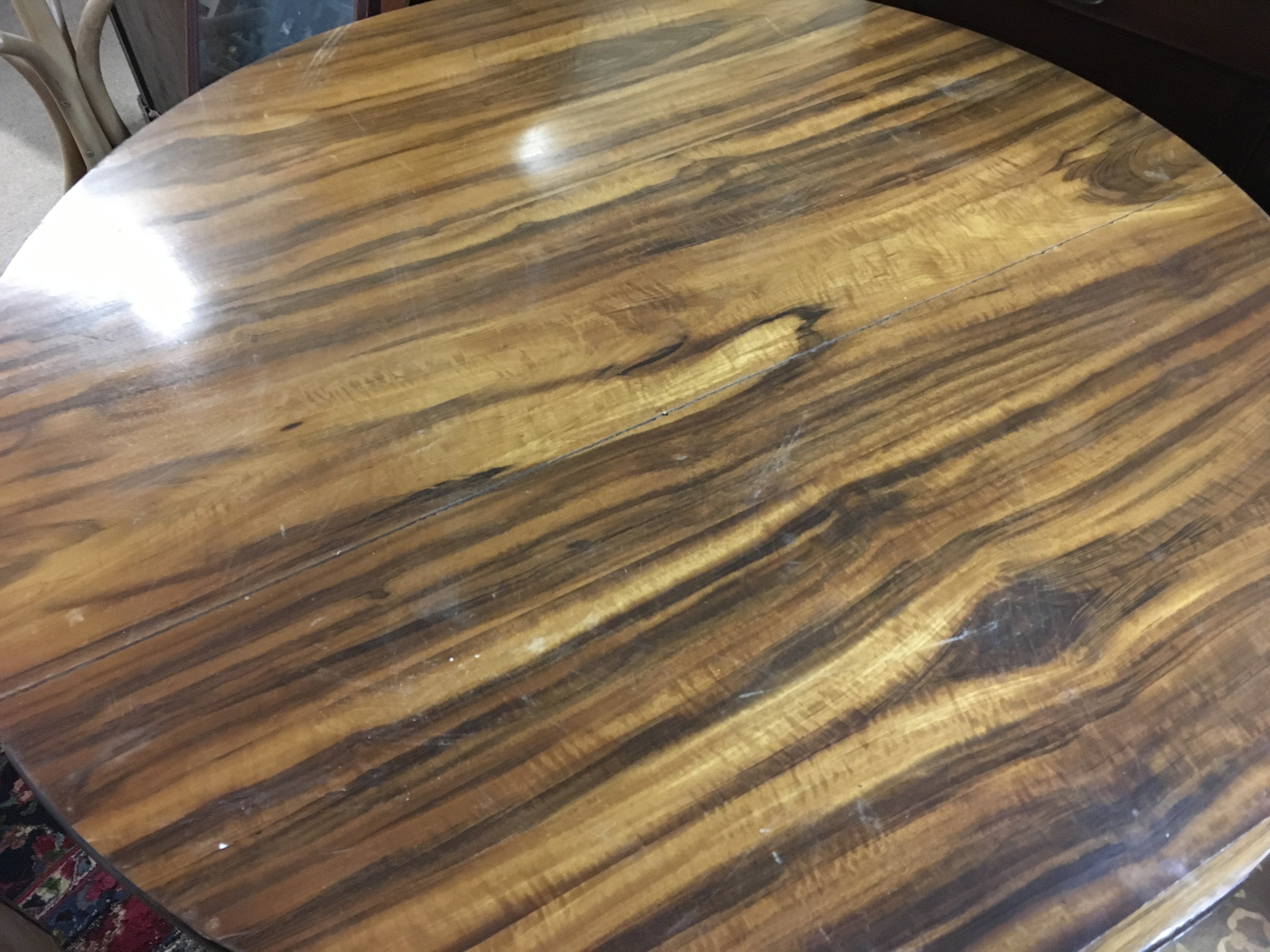 Irish round dining table 115cm tall 74cm wide