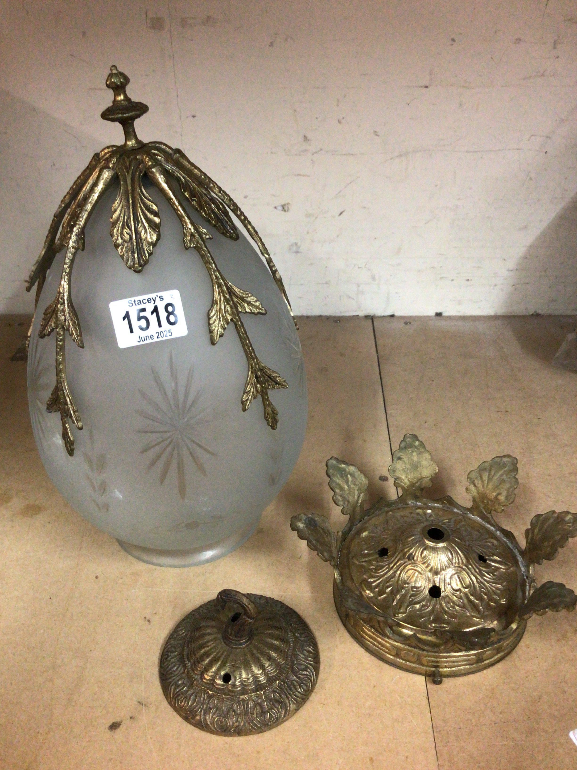 A hall light of classical style, having gilt metal mounts