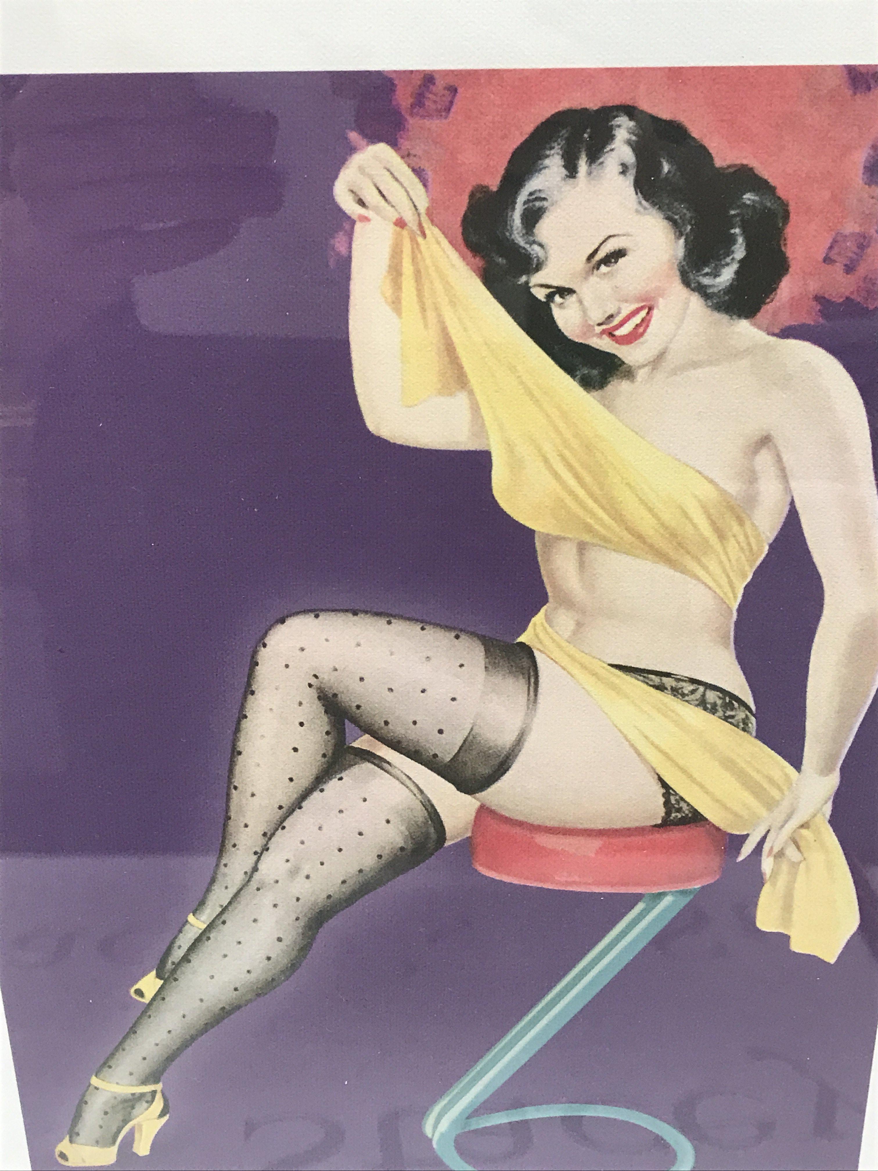 Four framed 1950s pinup prints. This lot cannot be posted. NO RESERVE