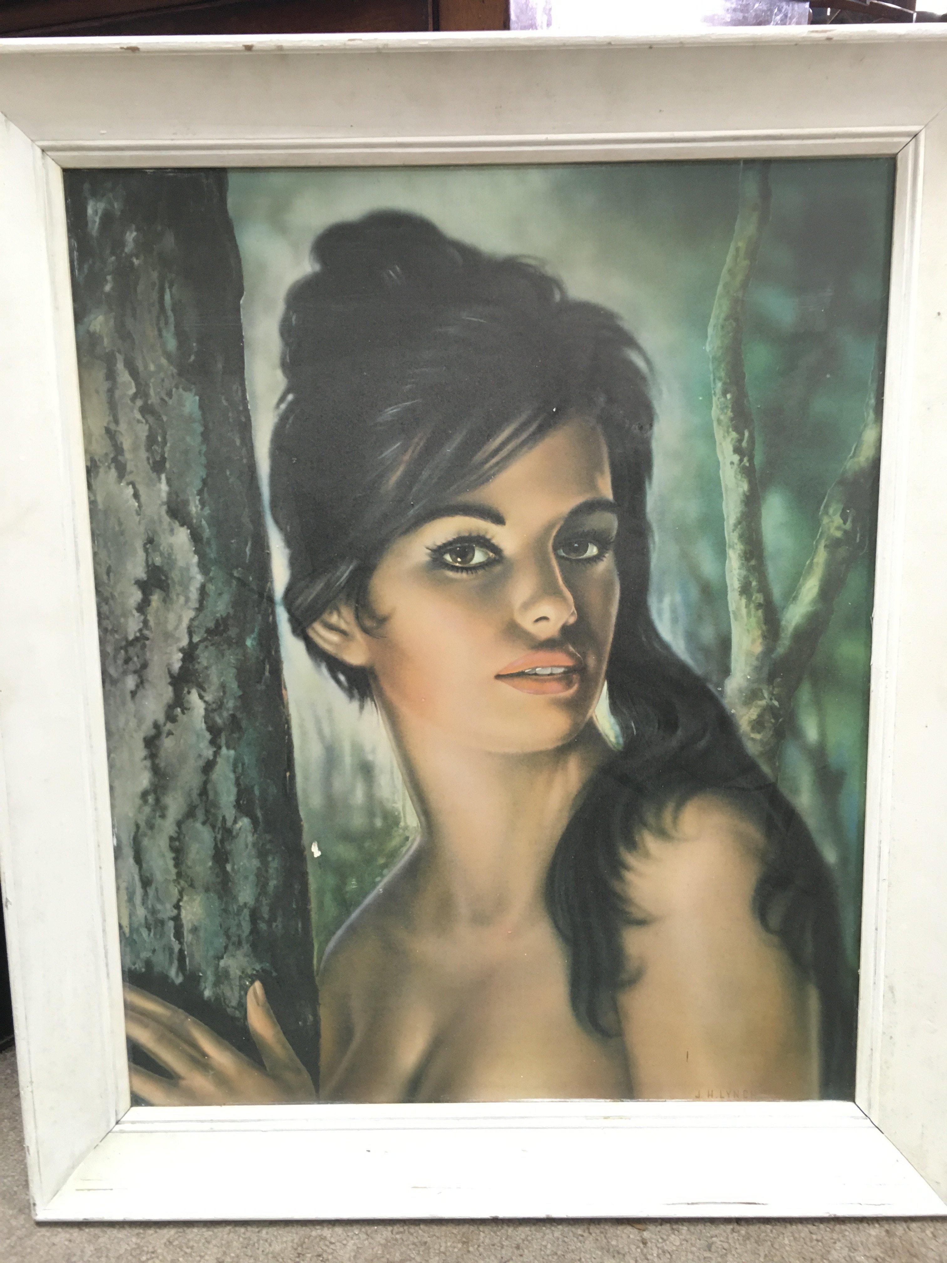 Tina by JH Lynch Tretchikoff Era art print , no reserve . Dimensions 58x70cm