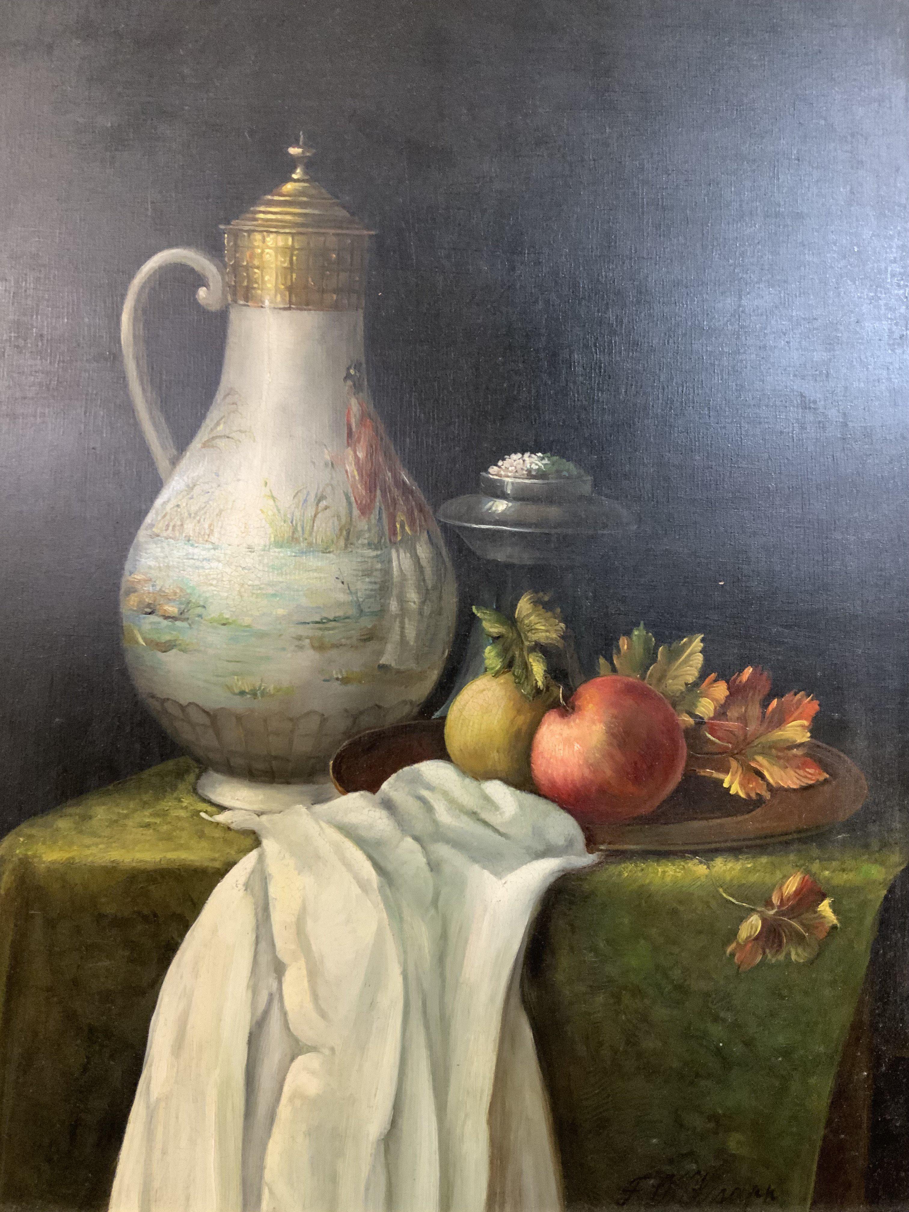 Oszkar Knapp, Hungarian, 1914 - 1987, Still life oil on canvas painting.