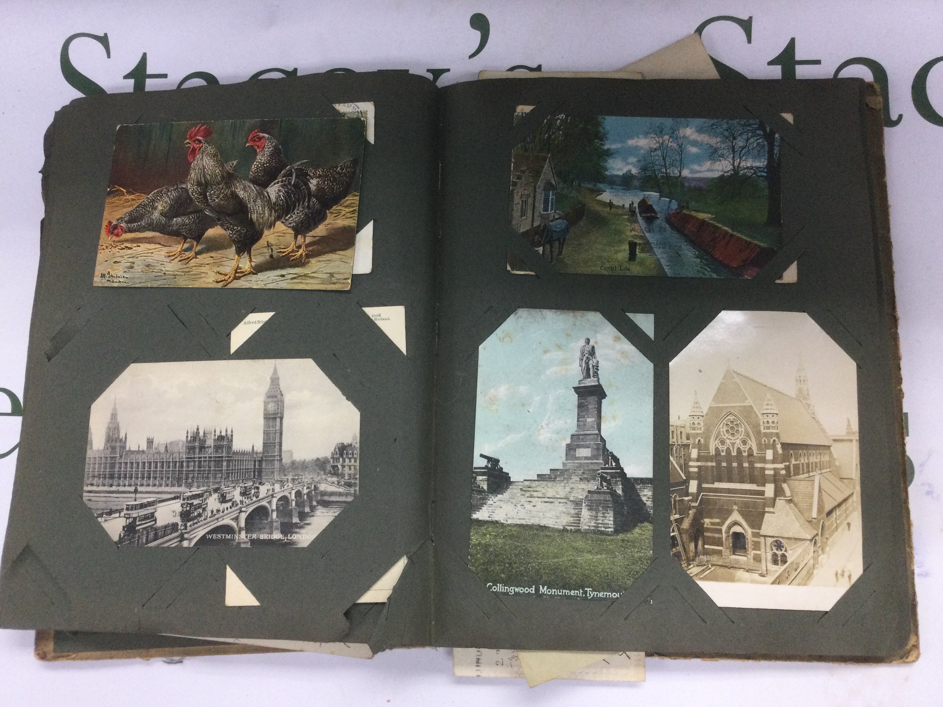 An Edwardian postcard album containing approx 230 plus post cards Shipping category B. NO RESERVE