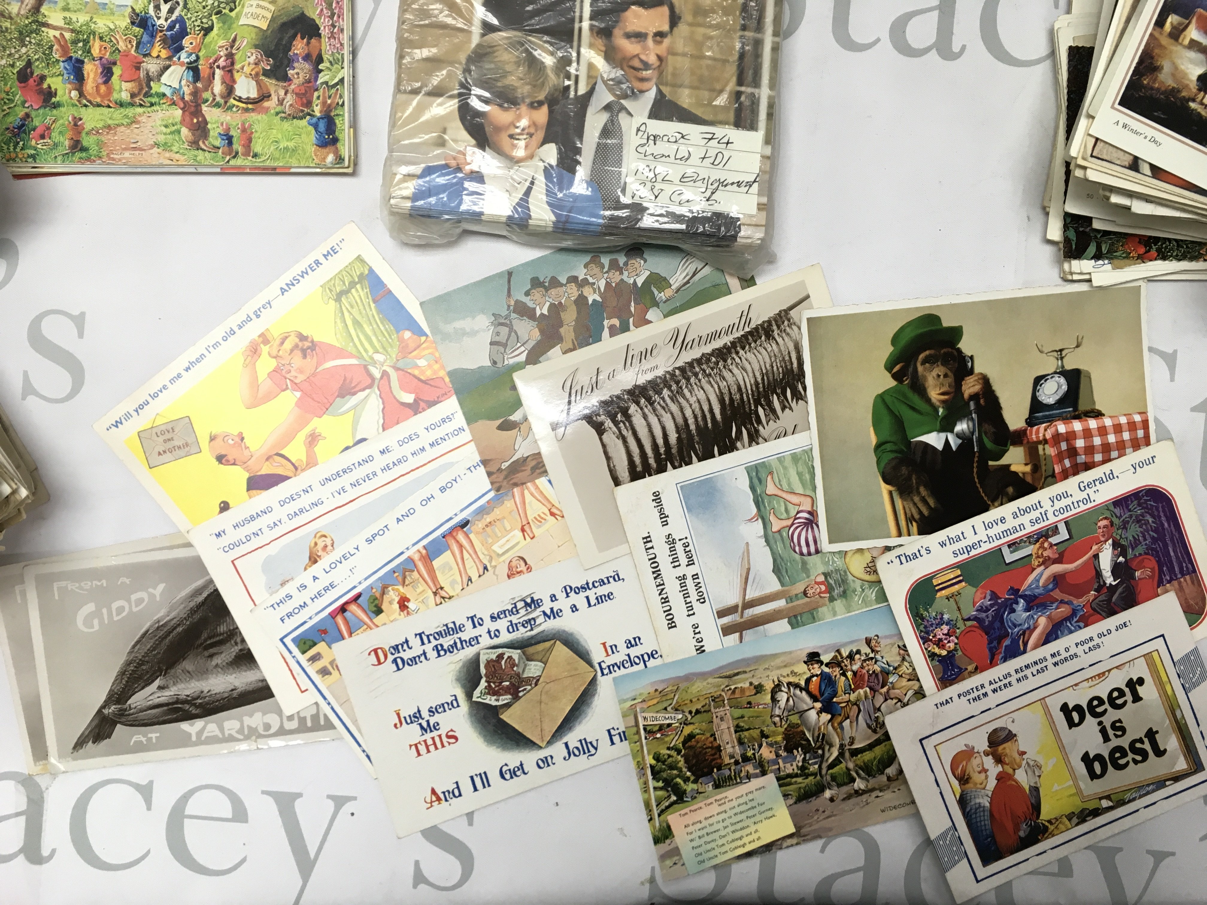 A collection of various vintage 20th century English postcards . Postage category B. NO RESERVE