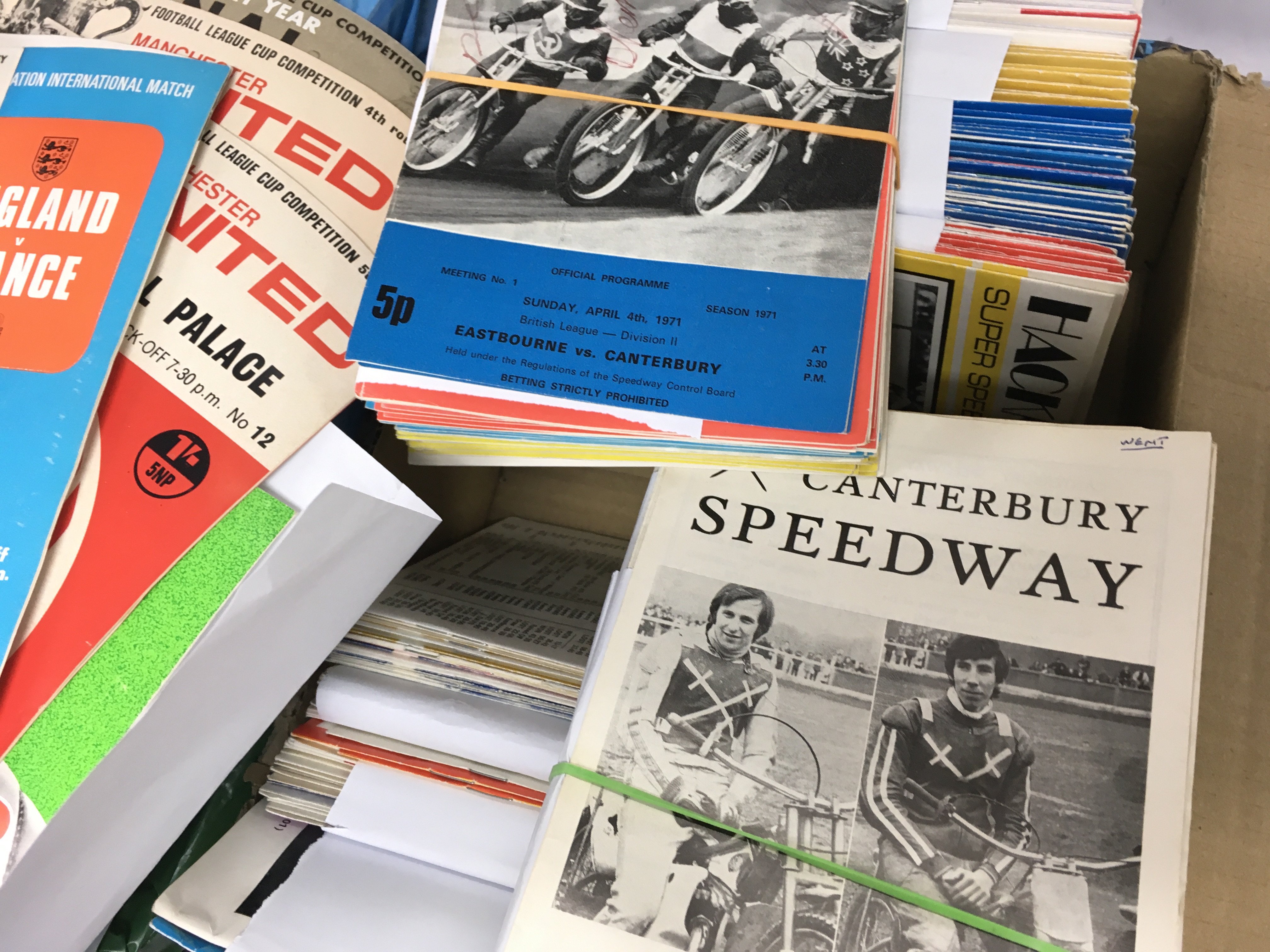 A Collection of speedway programs football programs and magazines. NO RESERVE