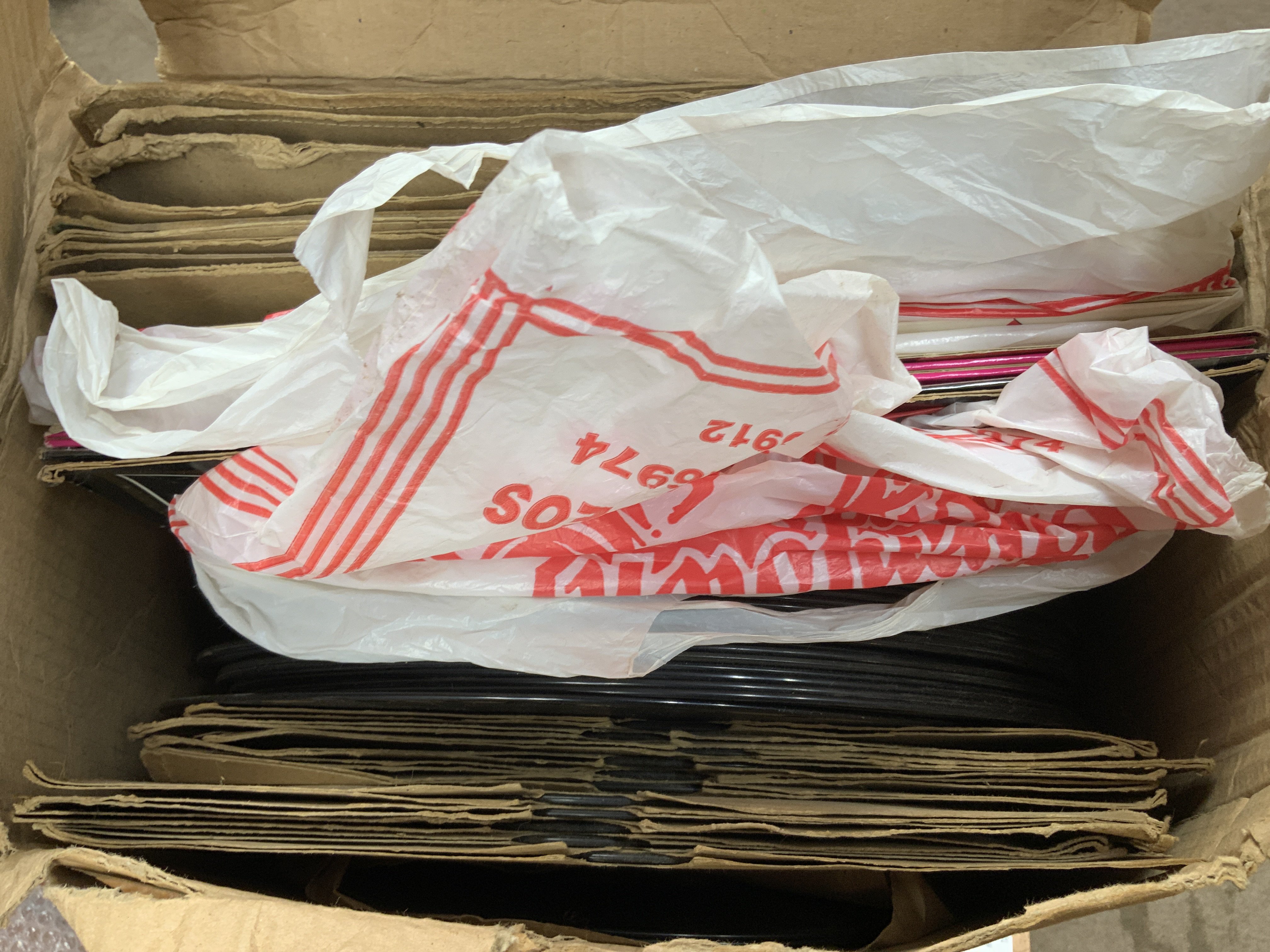 3 boxes of vintage 78rpm records. (D)