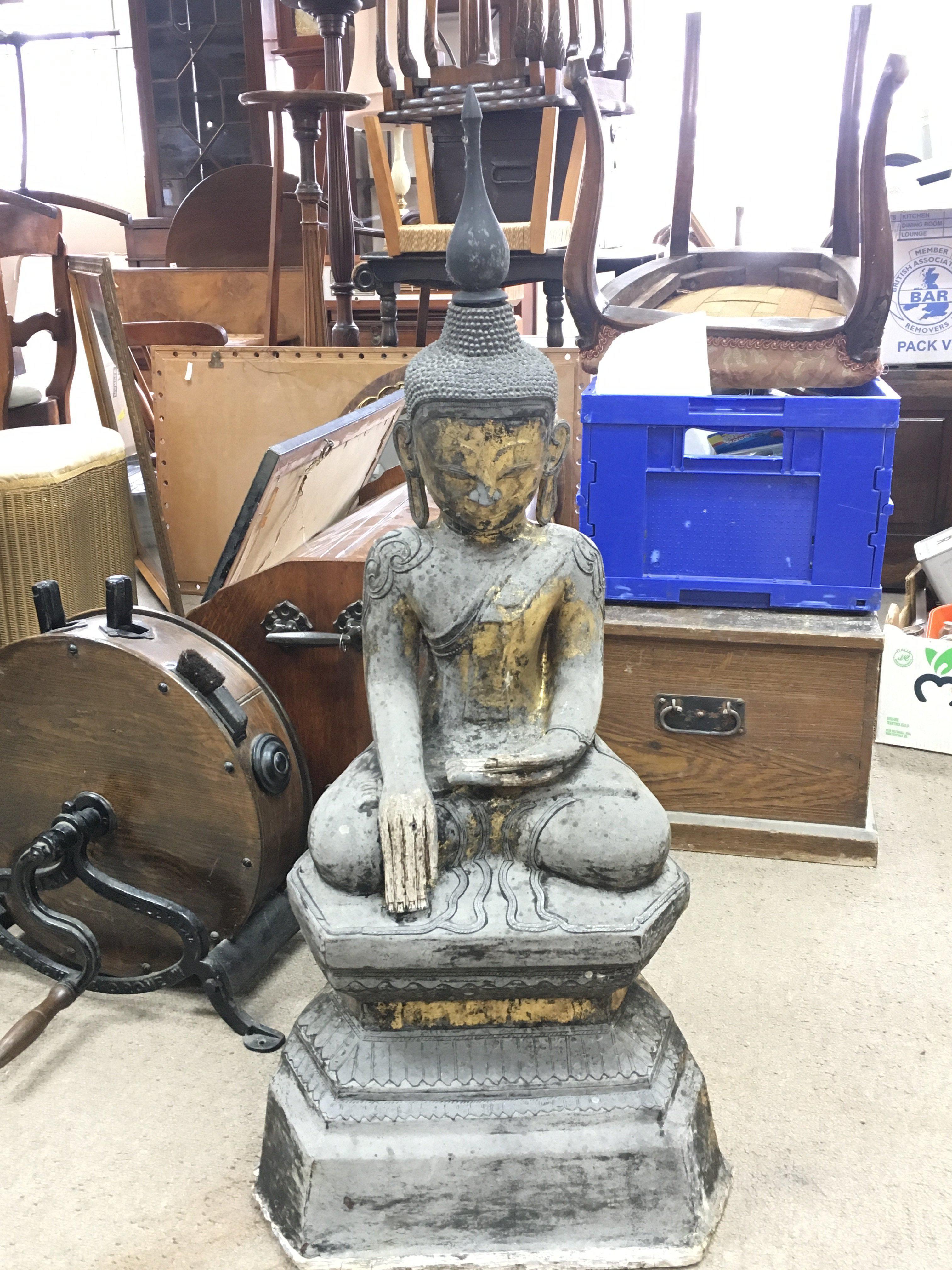 WITHDRAWN - A Burmese Buddha statue. 94cm tall
