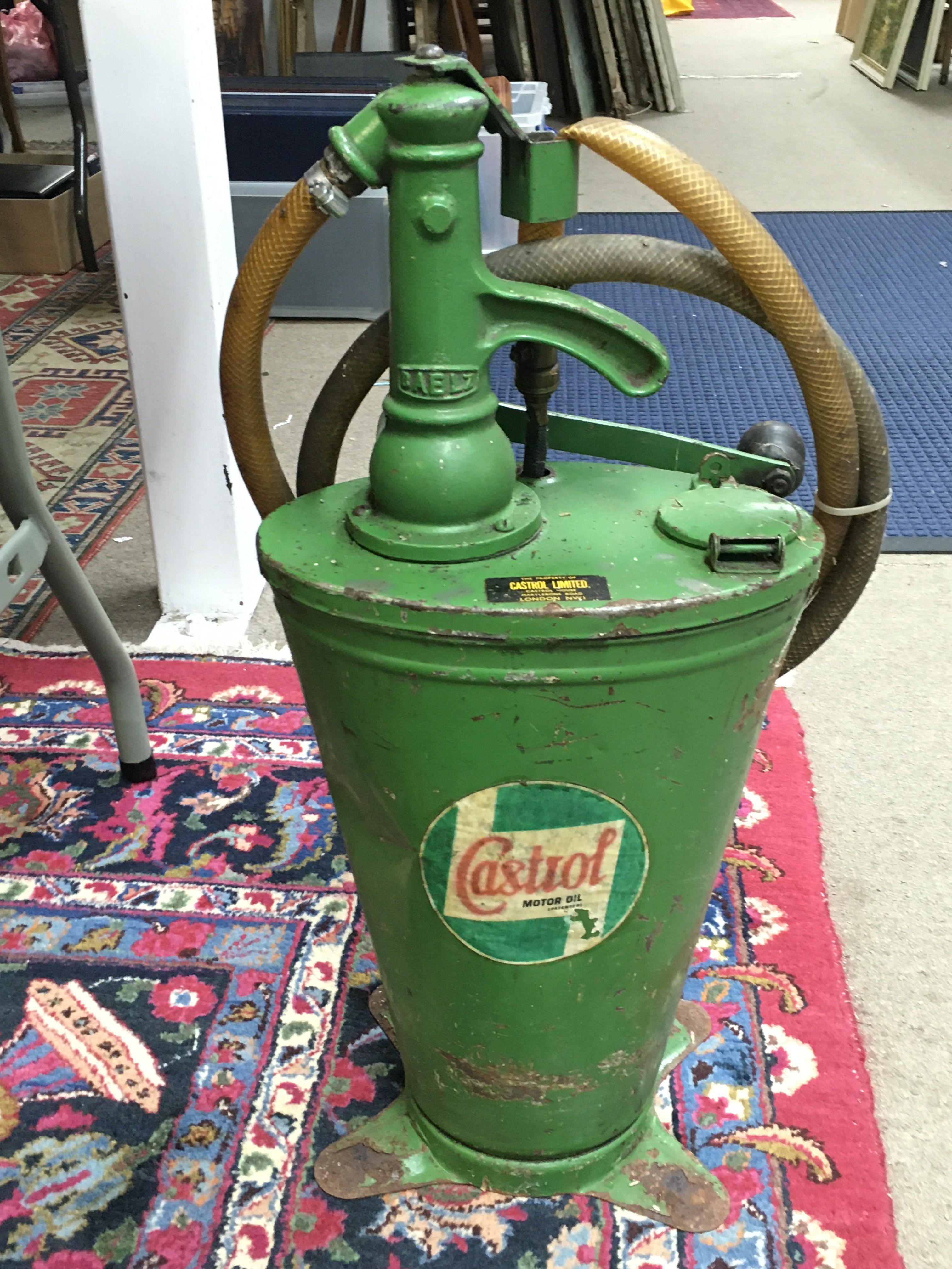 A vintage Castrol oil dispenser , no reserve