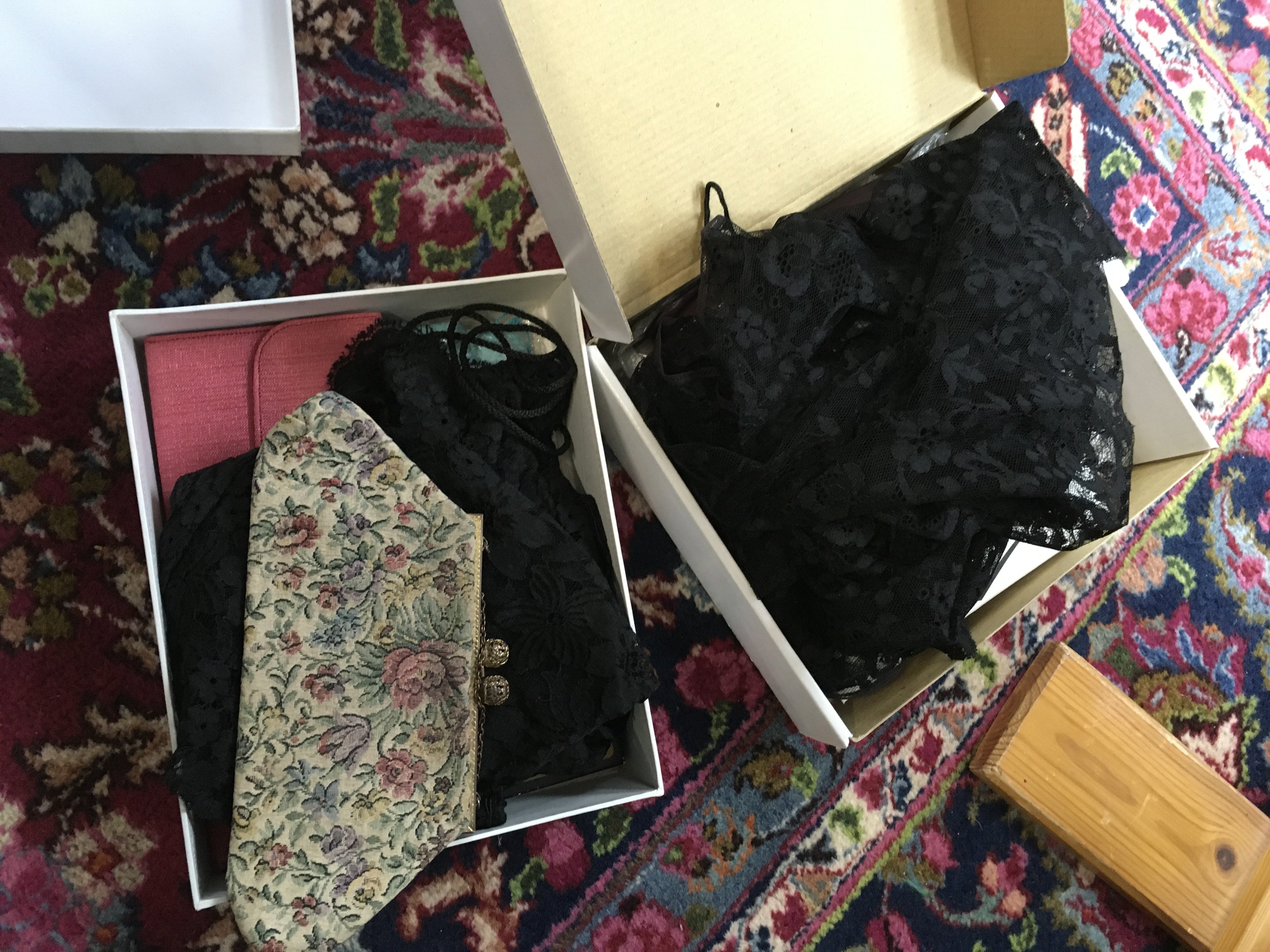 A collection of Evening bags , scarfs , gloves . Postage category b