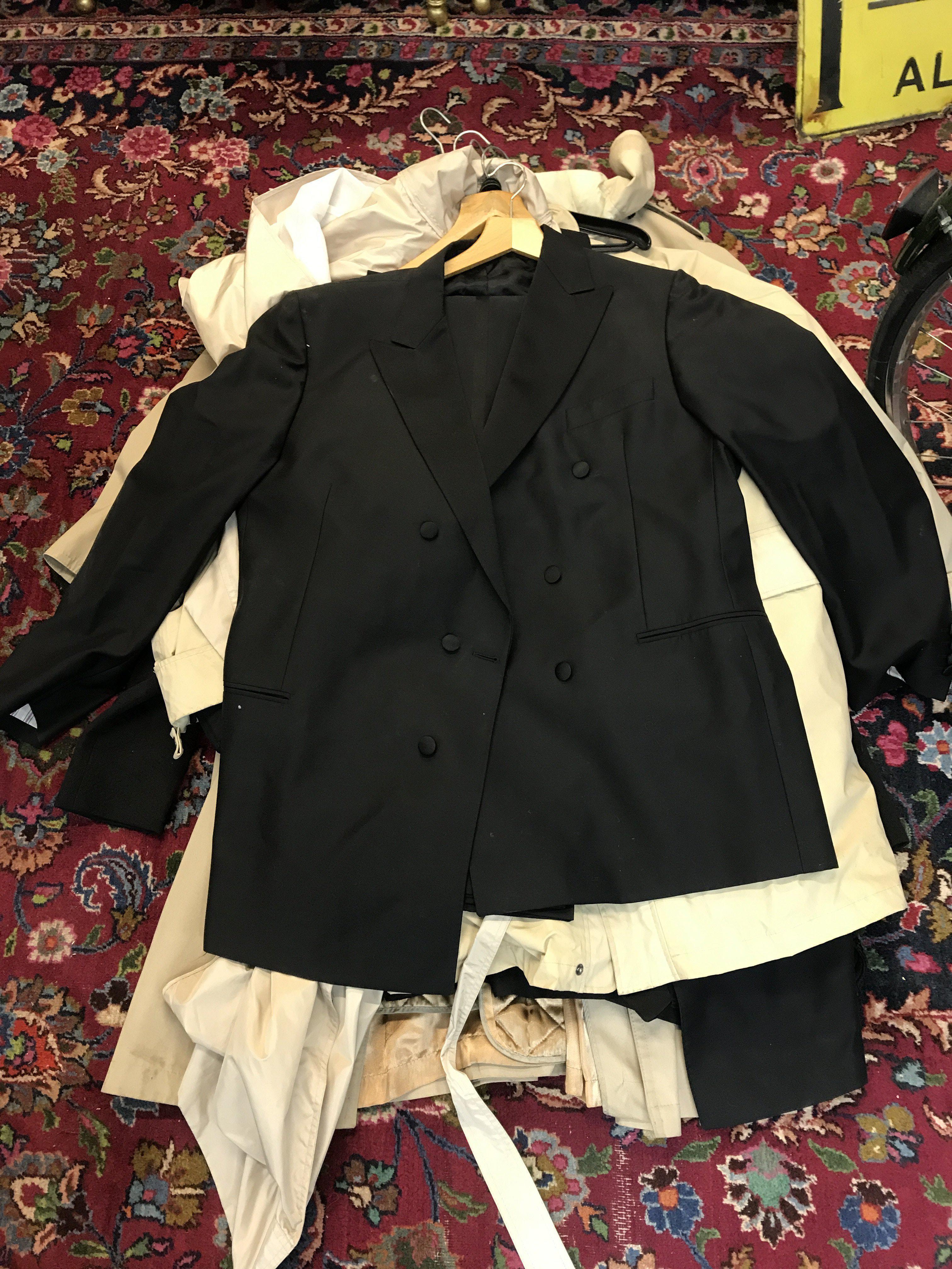 A collection of coats including Jaeger, Timberland, Take Six London, Hornes. Postage category C x2