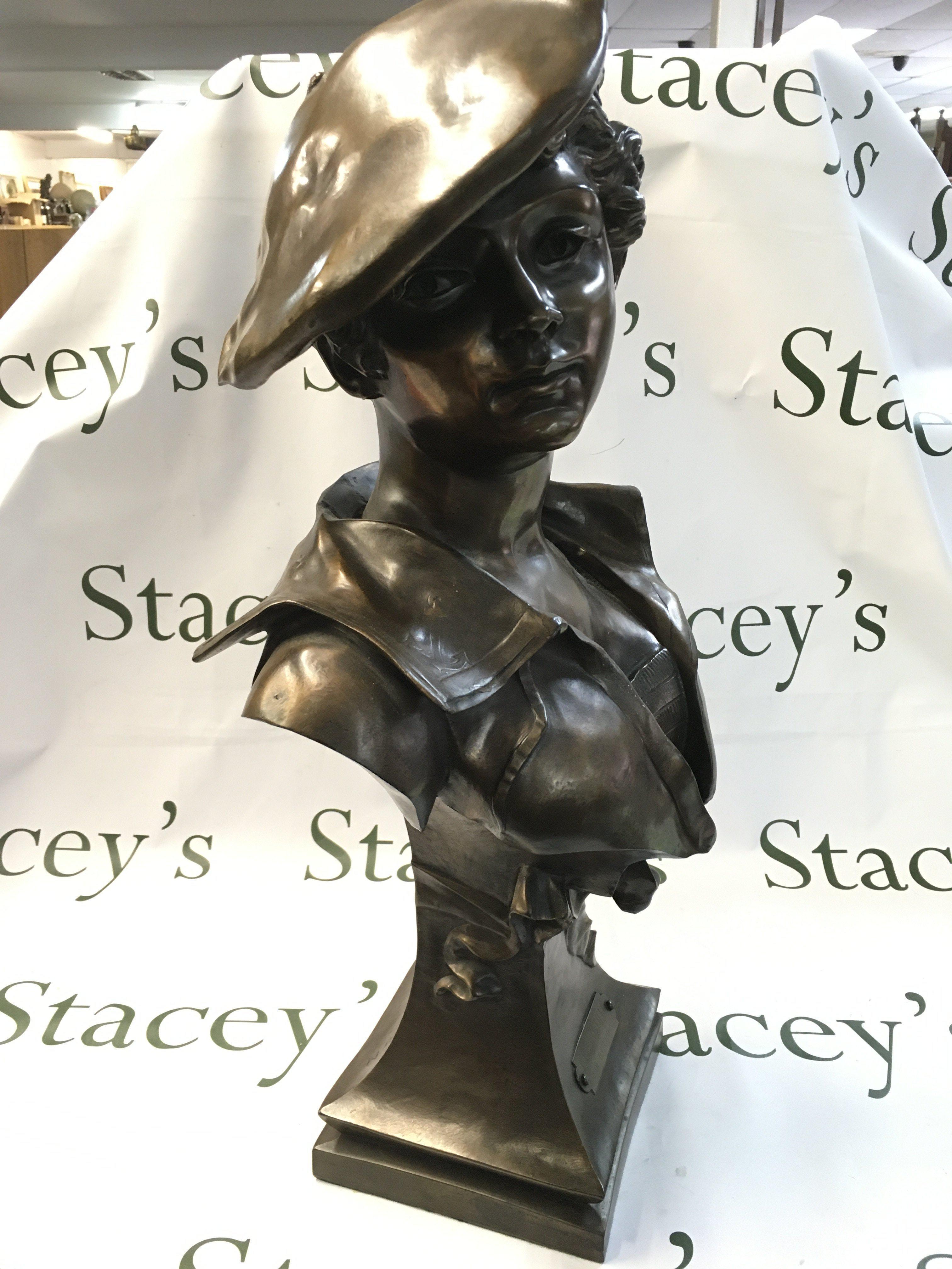 Simulated bronze bust of Le Cantotiere after Dutrion. This lot cannot be posted . 60cm tall.