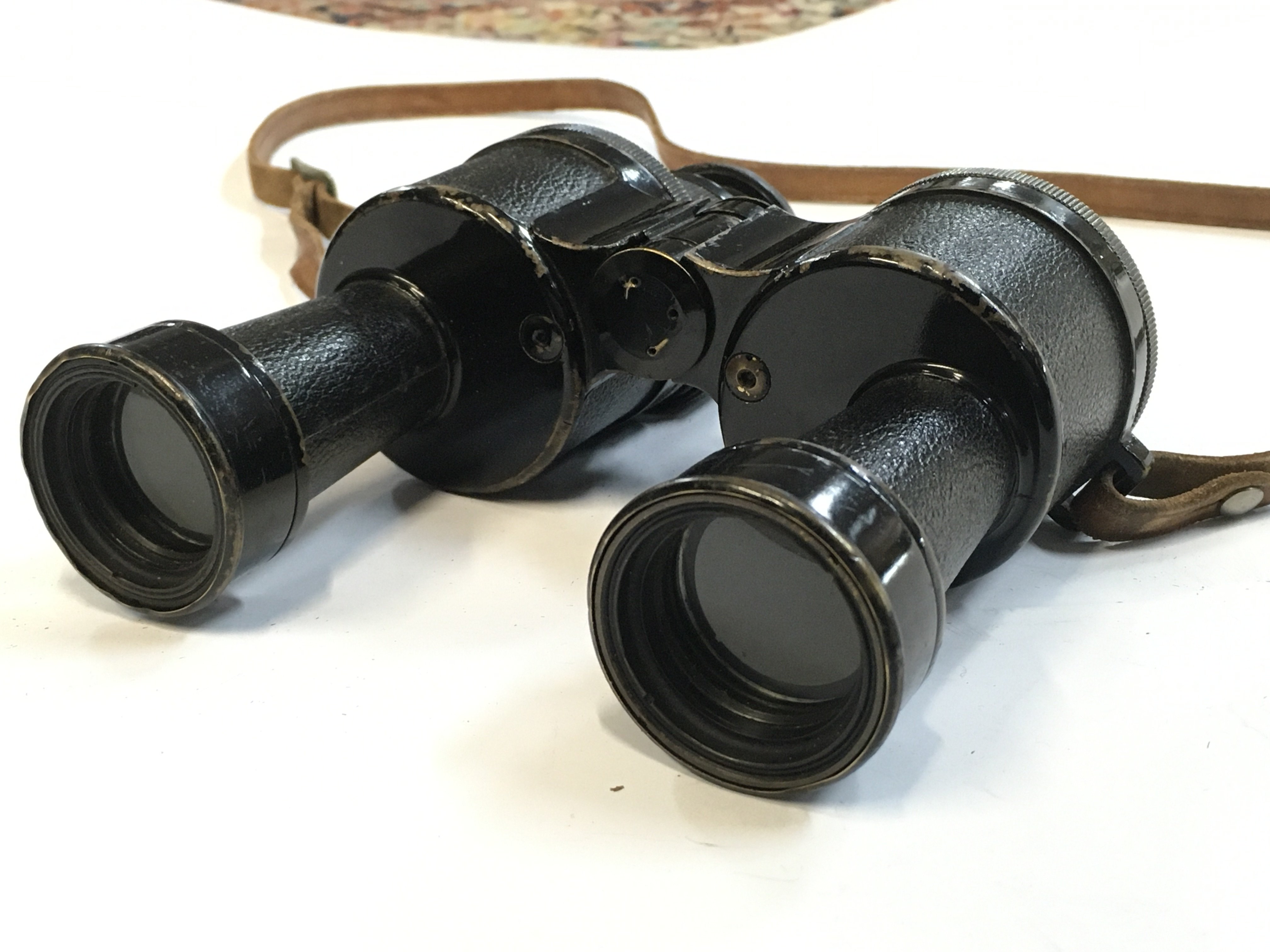 A PR of 8x30 German WW2 Binoculars marked Huet of Paris Kriegsmarine marked . This lot cannot be posted