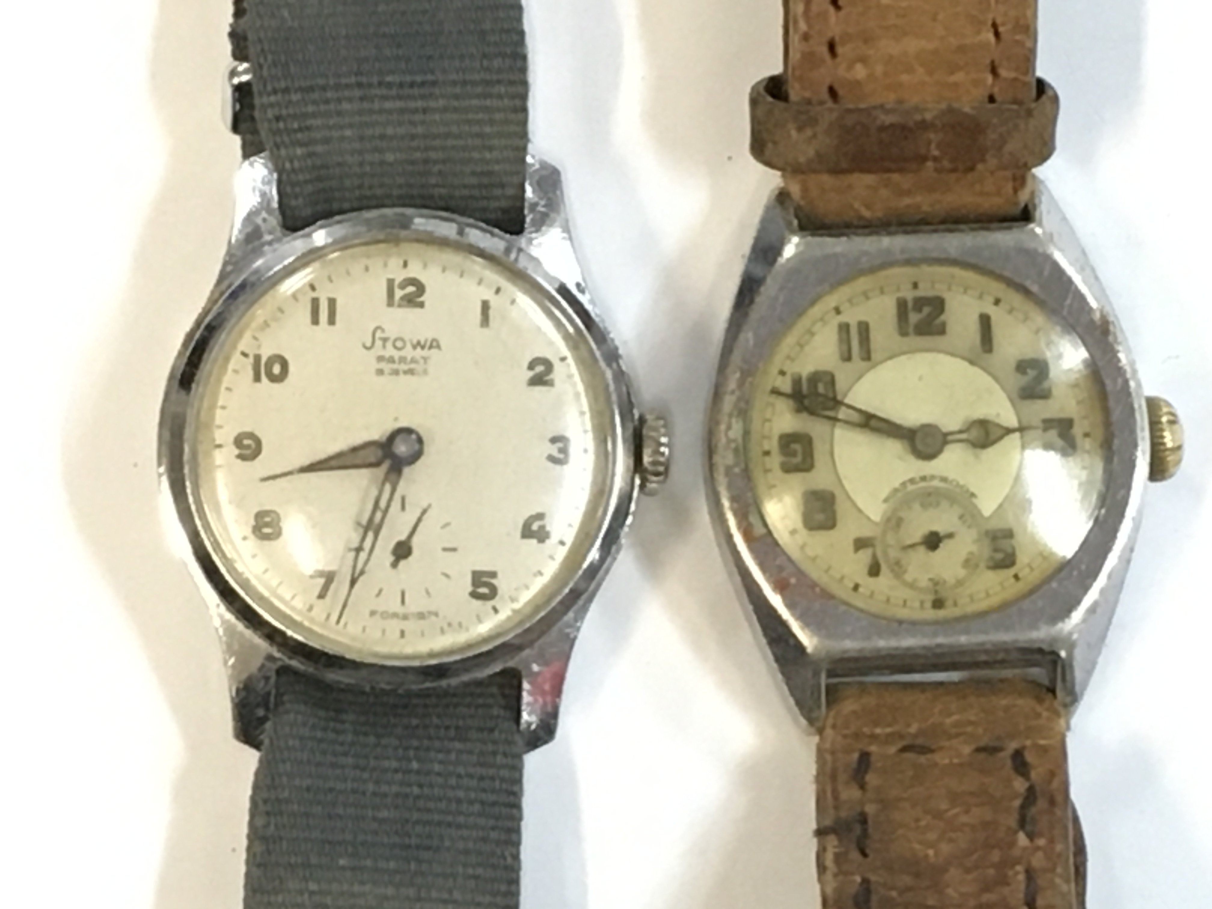 A vintage possibly Tudor wristwatch 15 jewel Swiss movement working condition and a Stowa wristwatch working condition. Postage category A