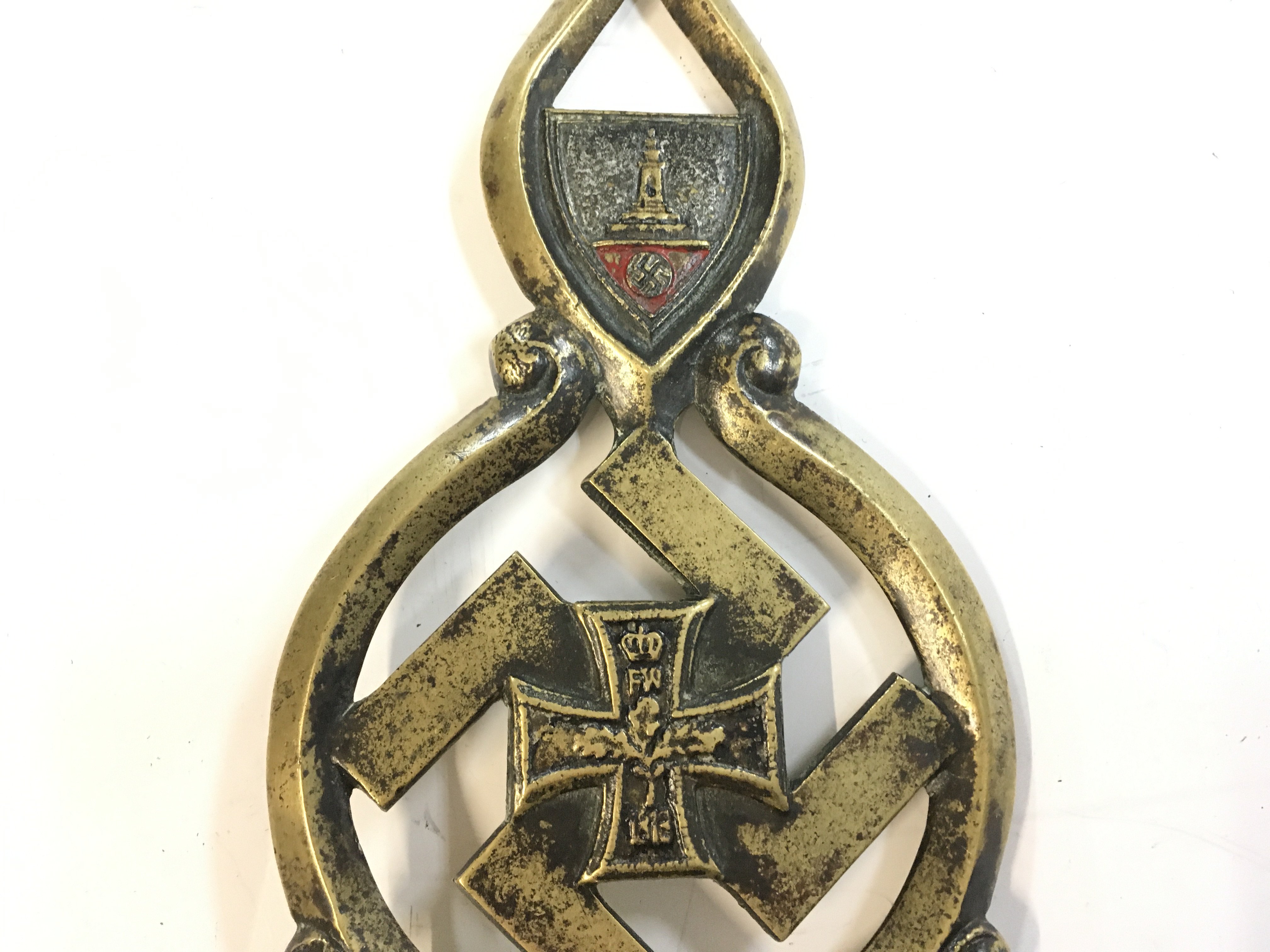 A Third Reich Kyffhauserbund Veterans Association banner top . 27cm tall. Postage category B