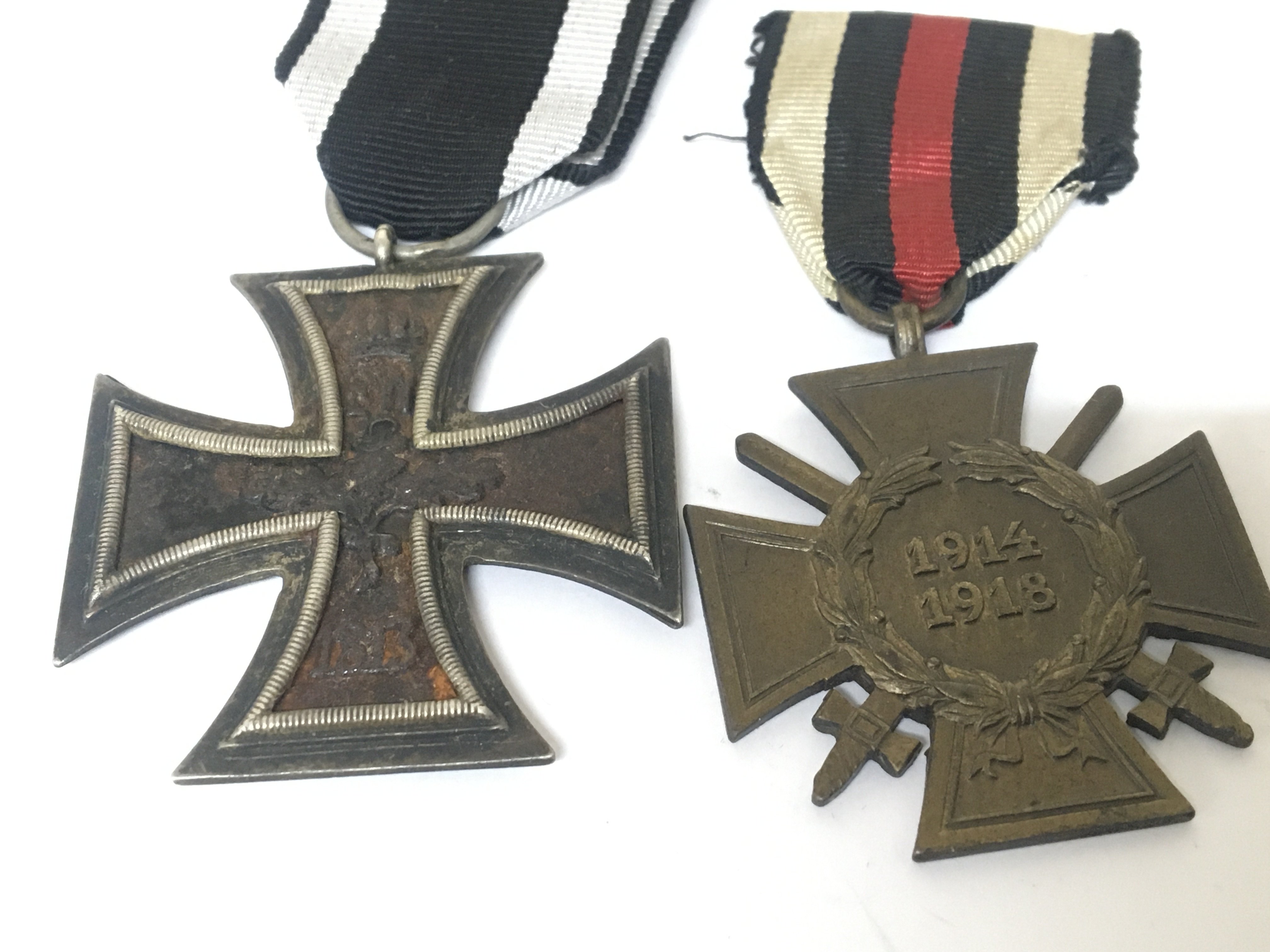 A German Imperial I world war Iron Cross and one other medal 1914-1918