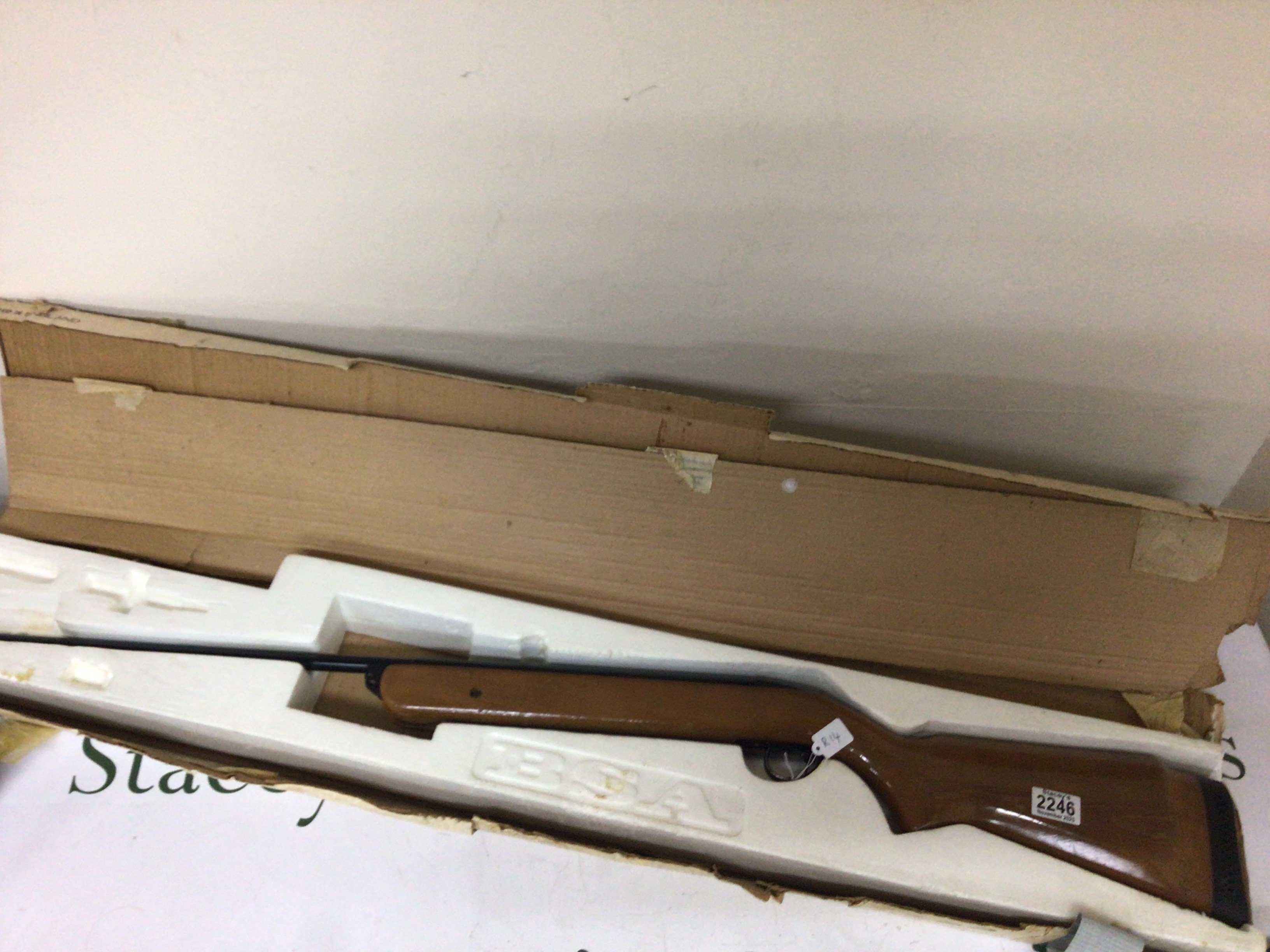 A BSA Mercury airgun .22 caliber in original box serial number ZB38598.