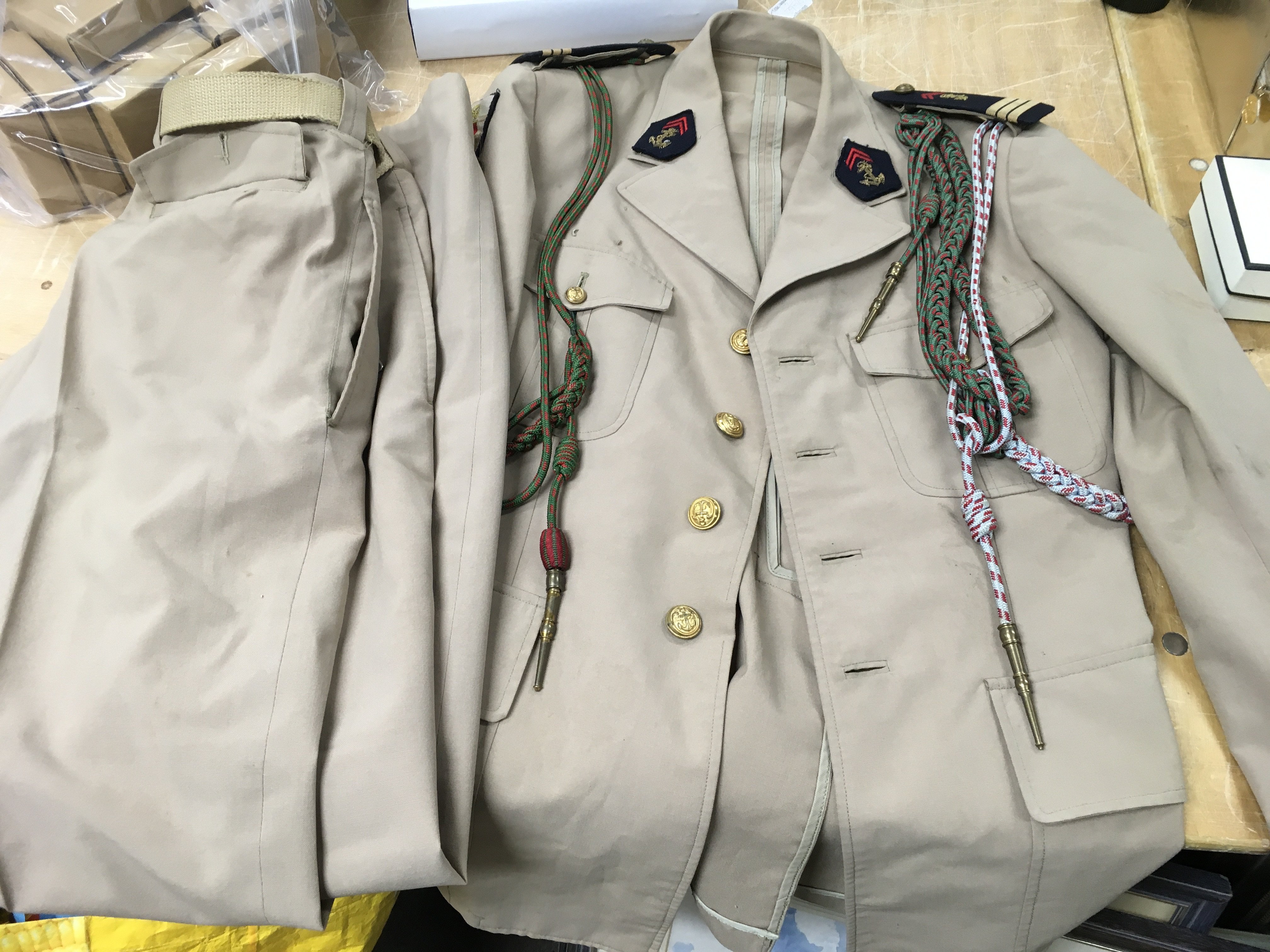 A 1968 French officer's uniform, possible French Navy. Shipping category B.