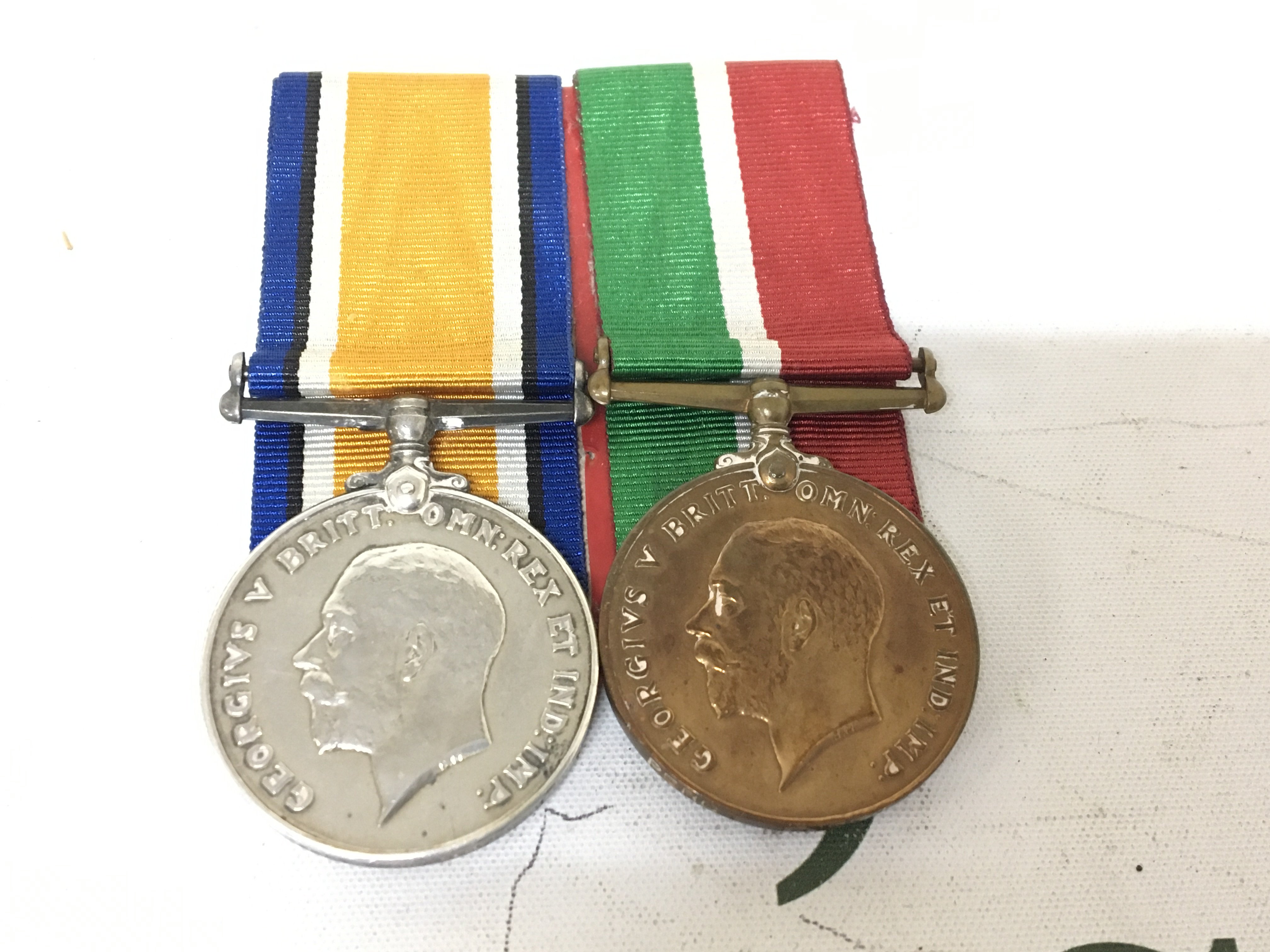 Two I world war medals awarded to Percy Griffiths.