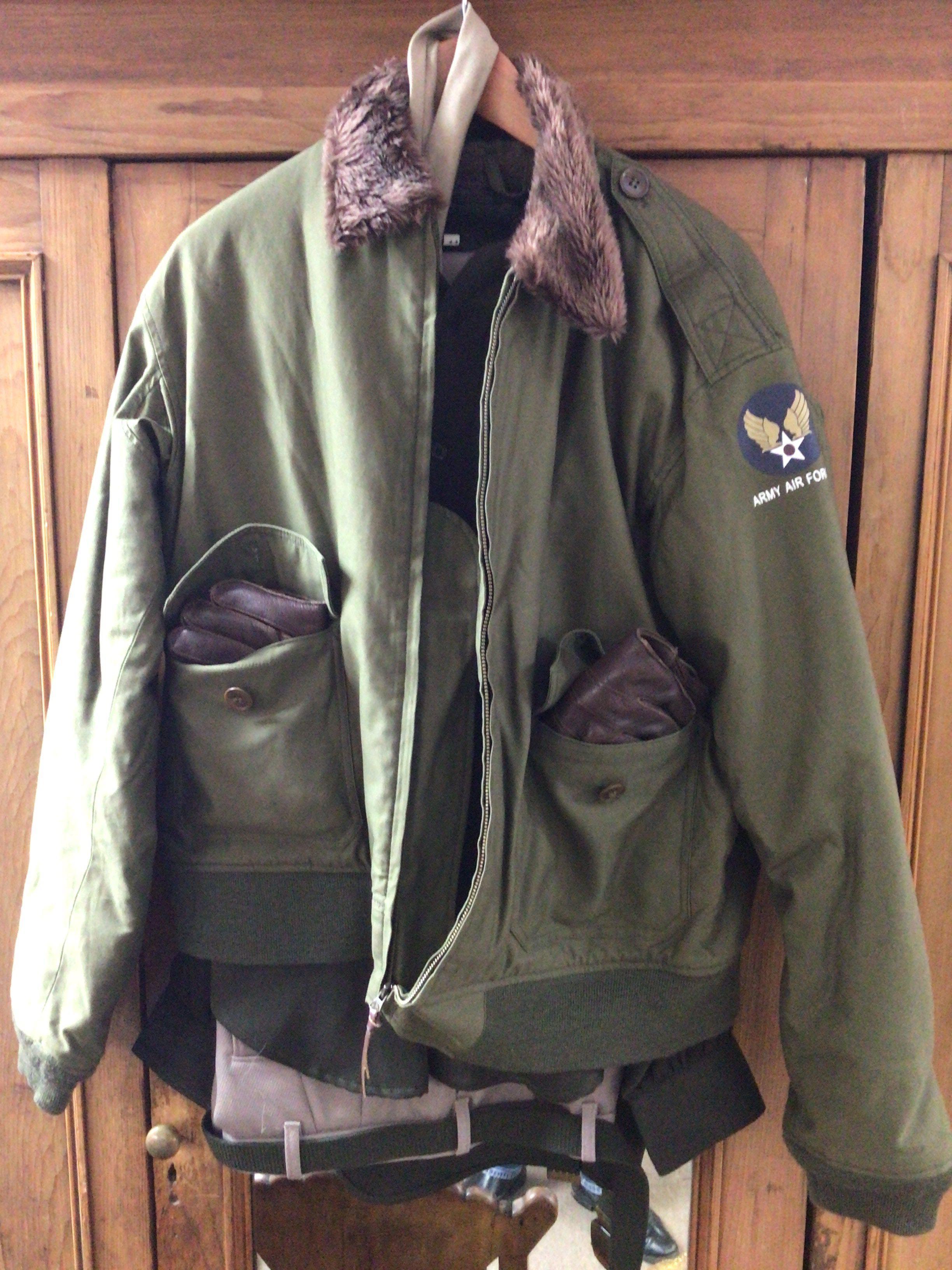 A Type B10 American Army Air Force jacket with shirt and trousers.