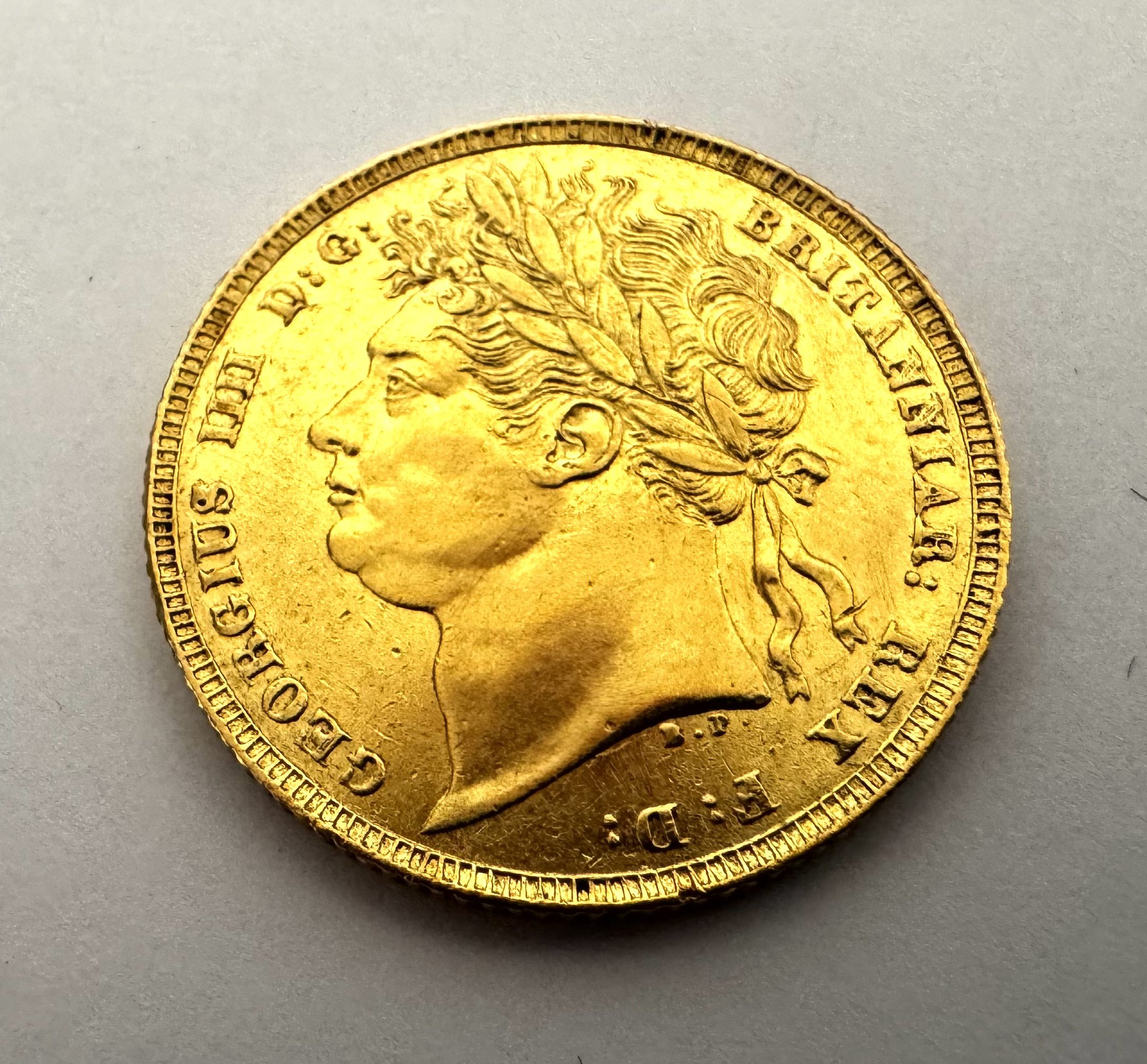 George IV Laurel Head St George Dragon Gold Full Sovereign - Date 1822, good grade and definition. (A)
