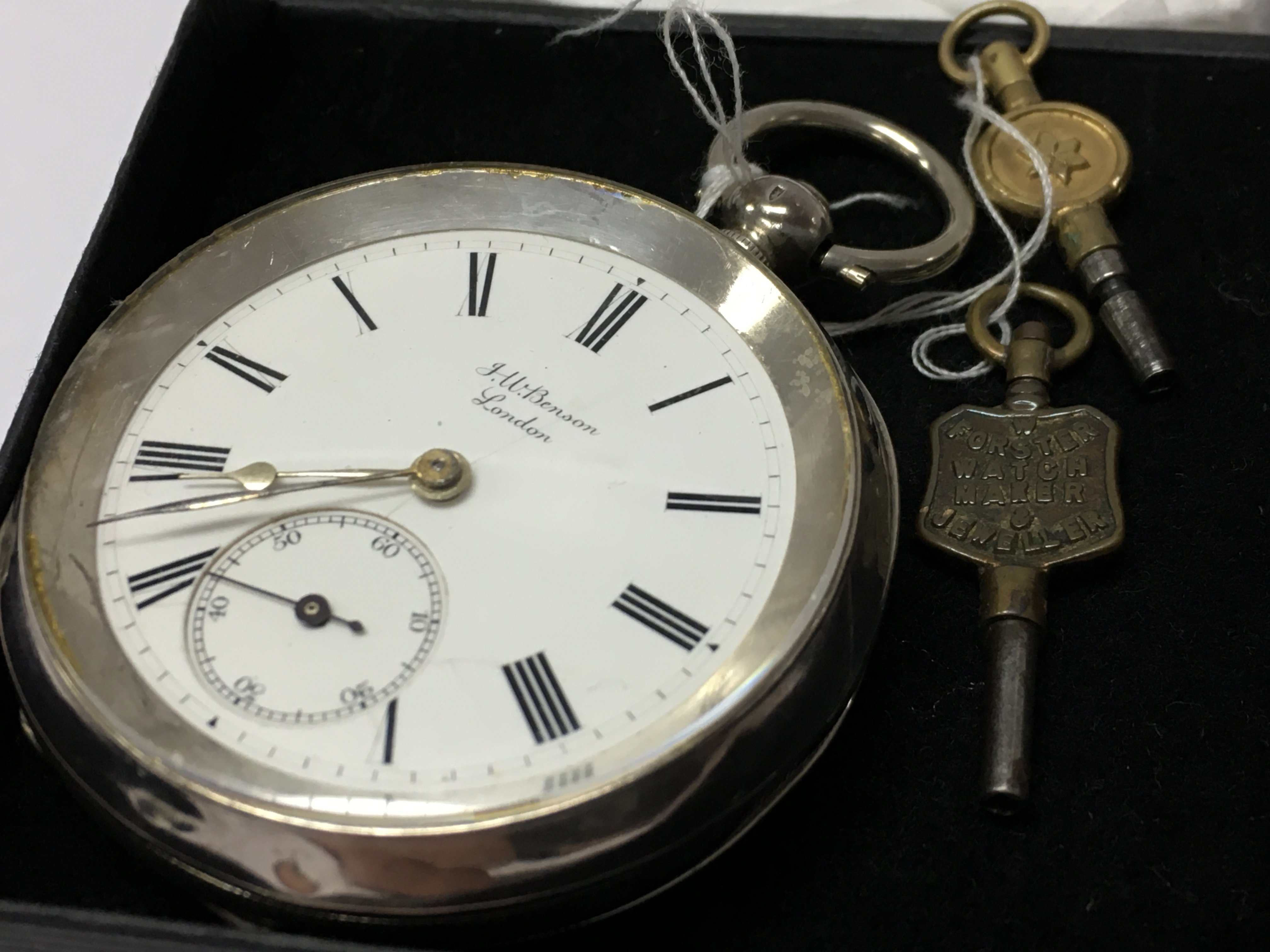 A J.Benson silver pocket watch , seen working