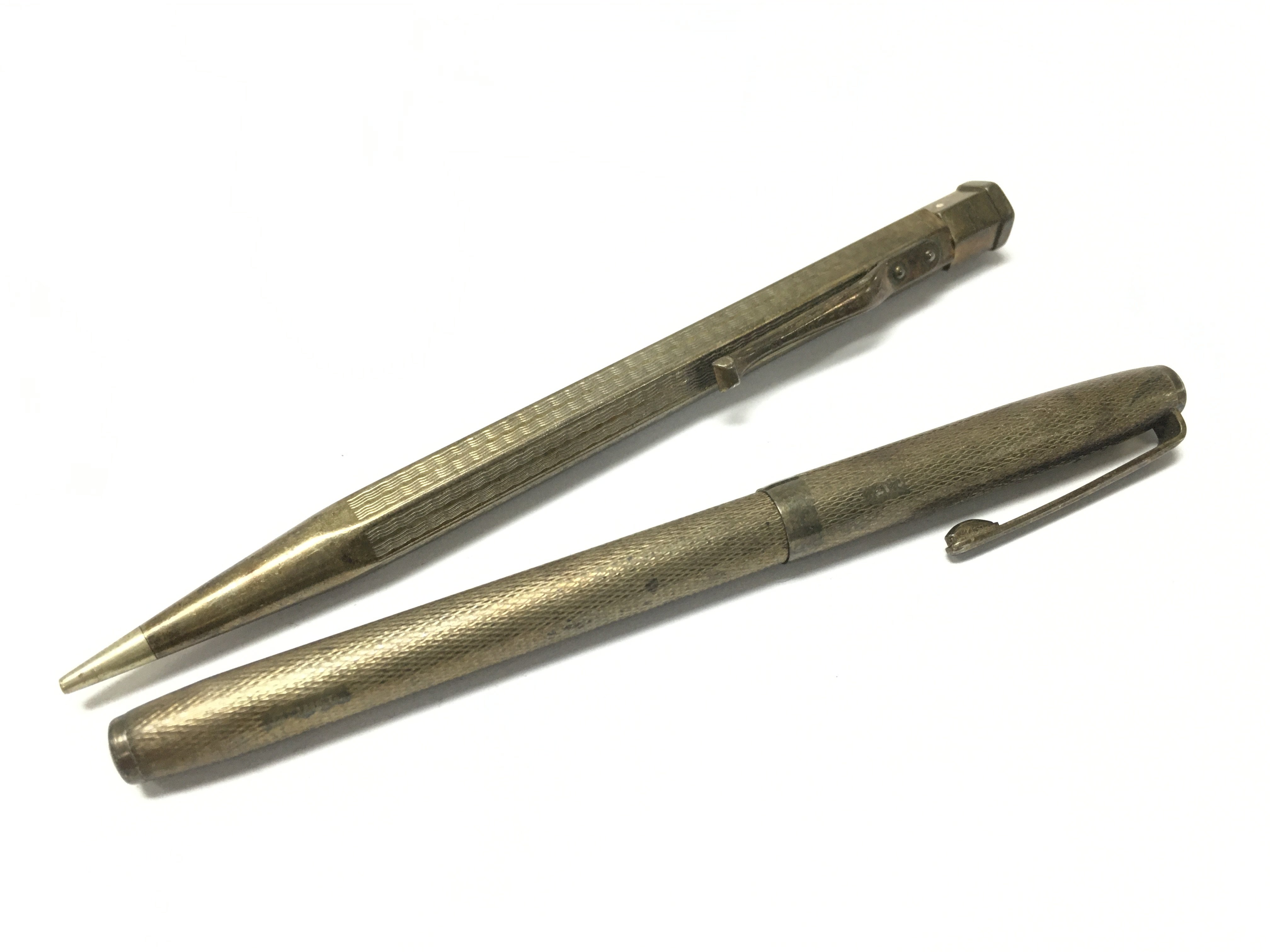 Two silver pens , one Yard O Led . Postage category A