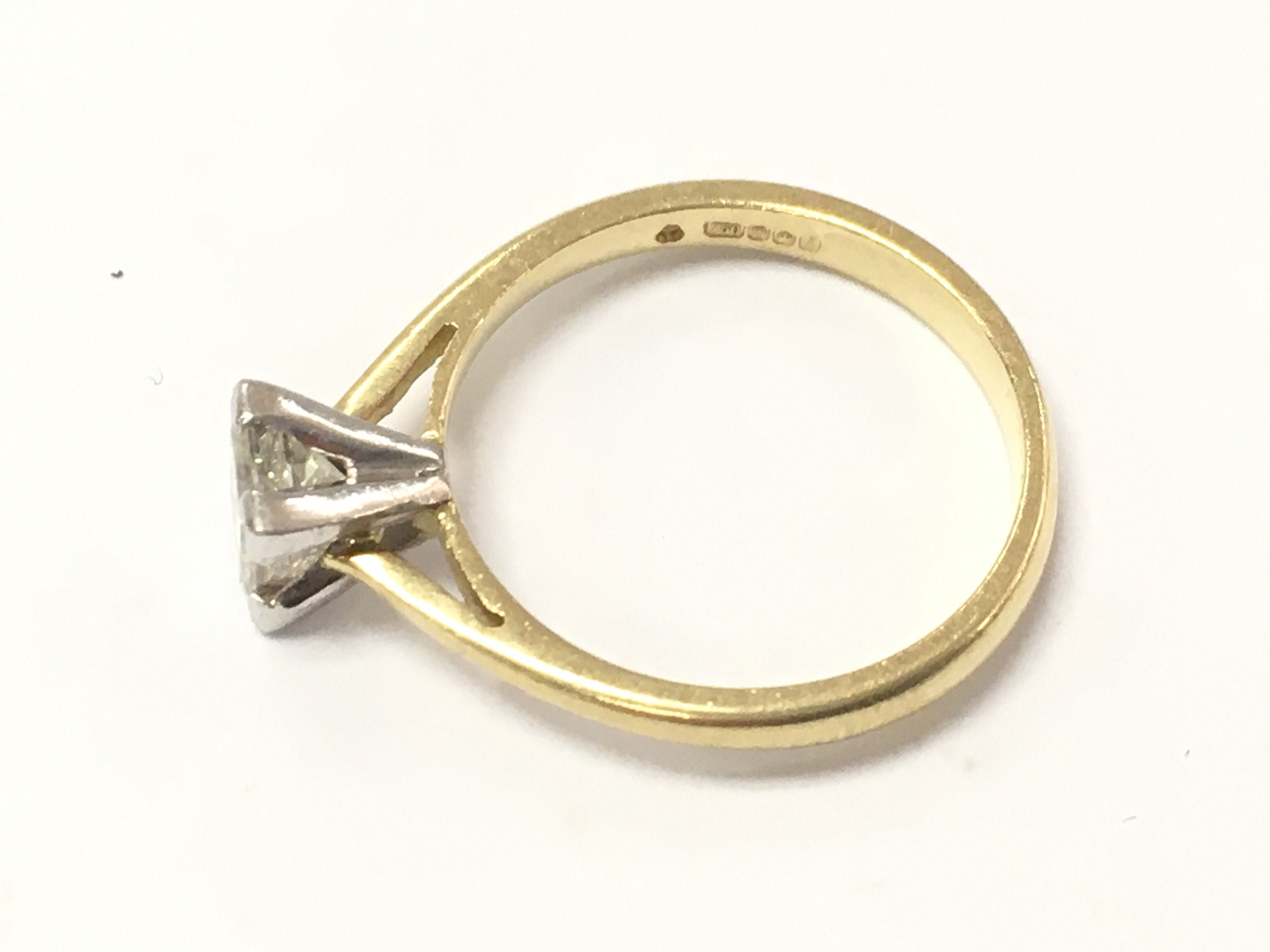 18ct gold princess cut solitaire diamond rings. Approximately 0.60ct size I 1/2 and 2.33g