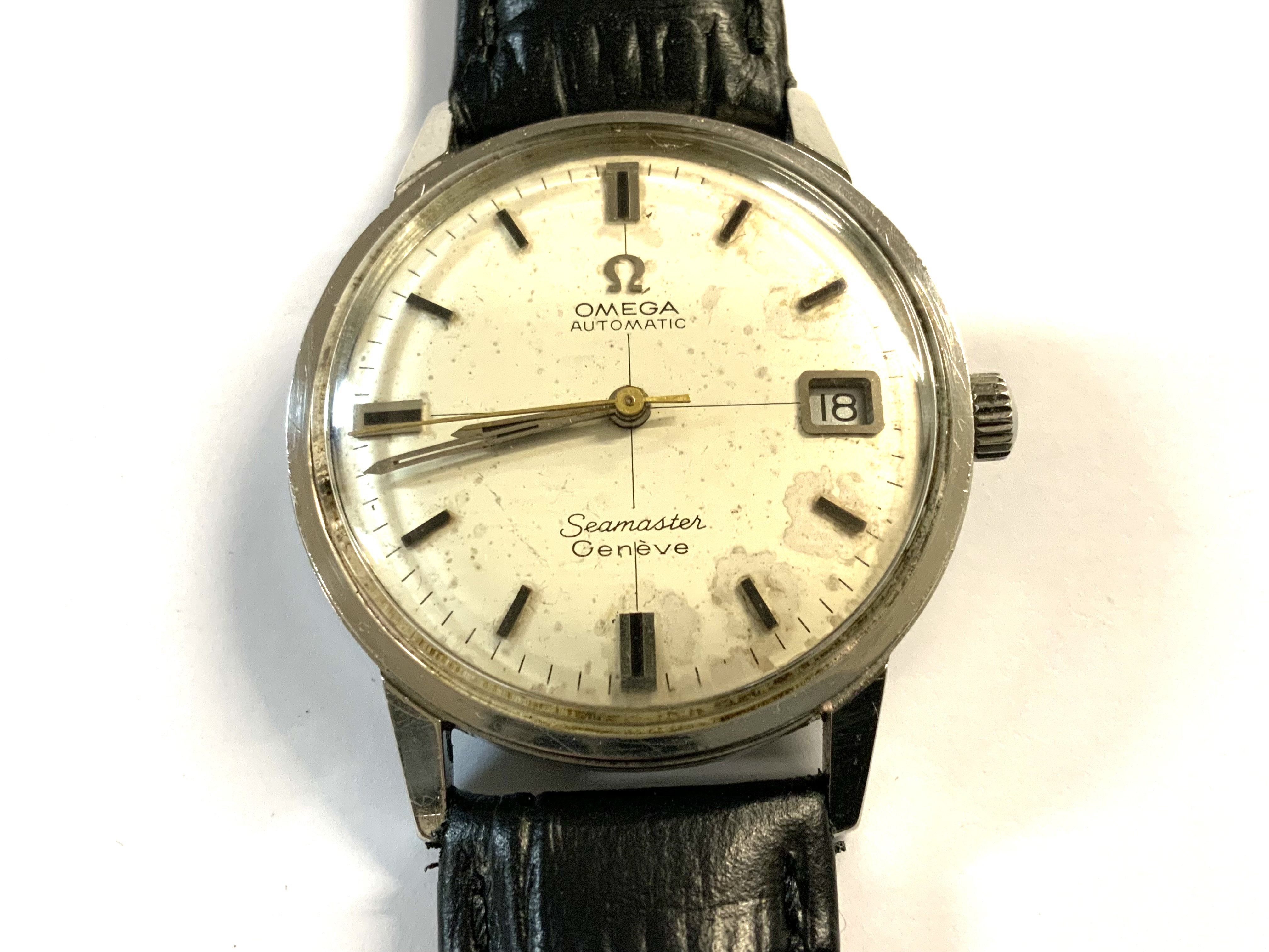 An 1968 Omega Seamaster, Date, Cal.565, Serial number 26361032 ( some toning).