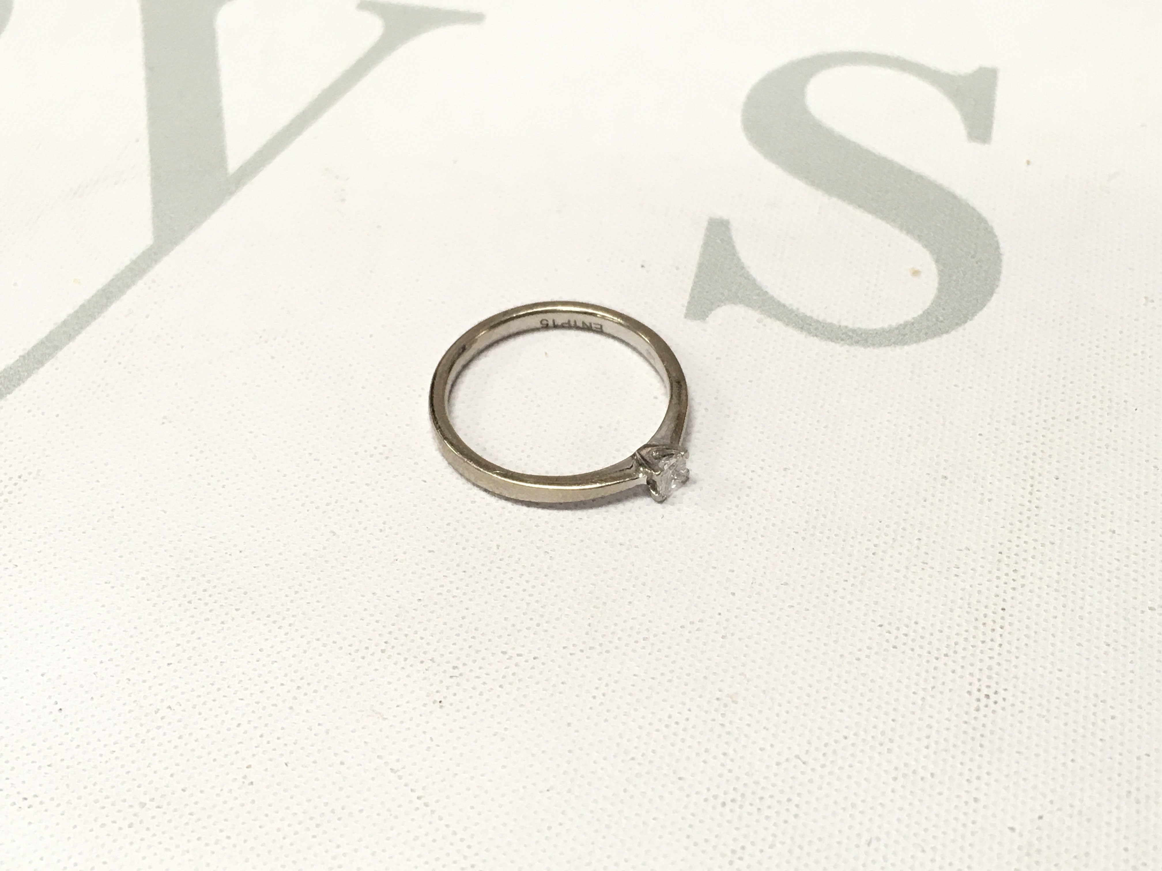 An 18ct gold princess cut diamond solitaire ring Approx weight 2.7 grams, Approx size M 1/2.