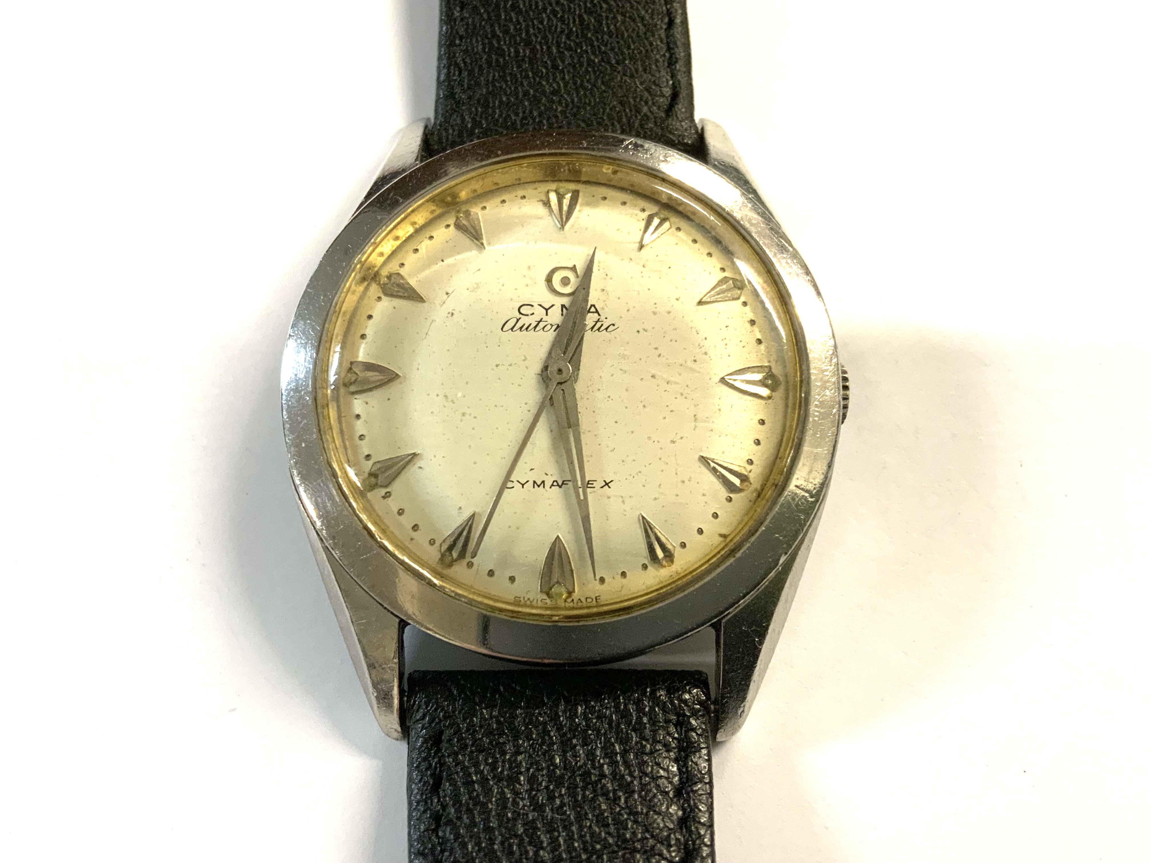A vintage circa.1950s CymaFlex Automatic wristwatch. (A)