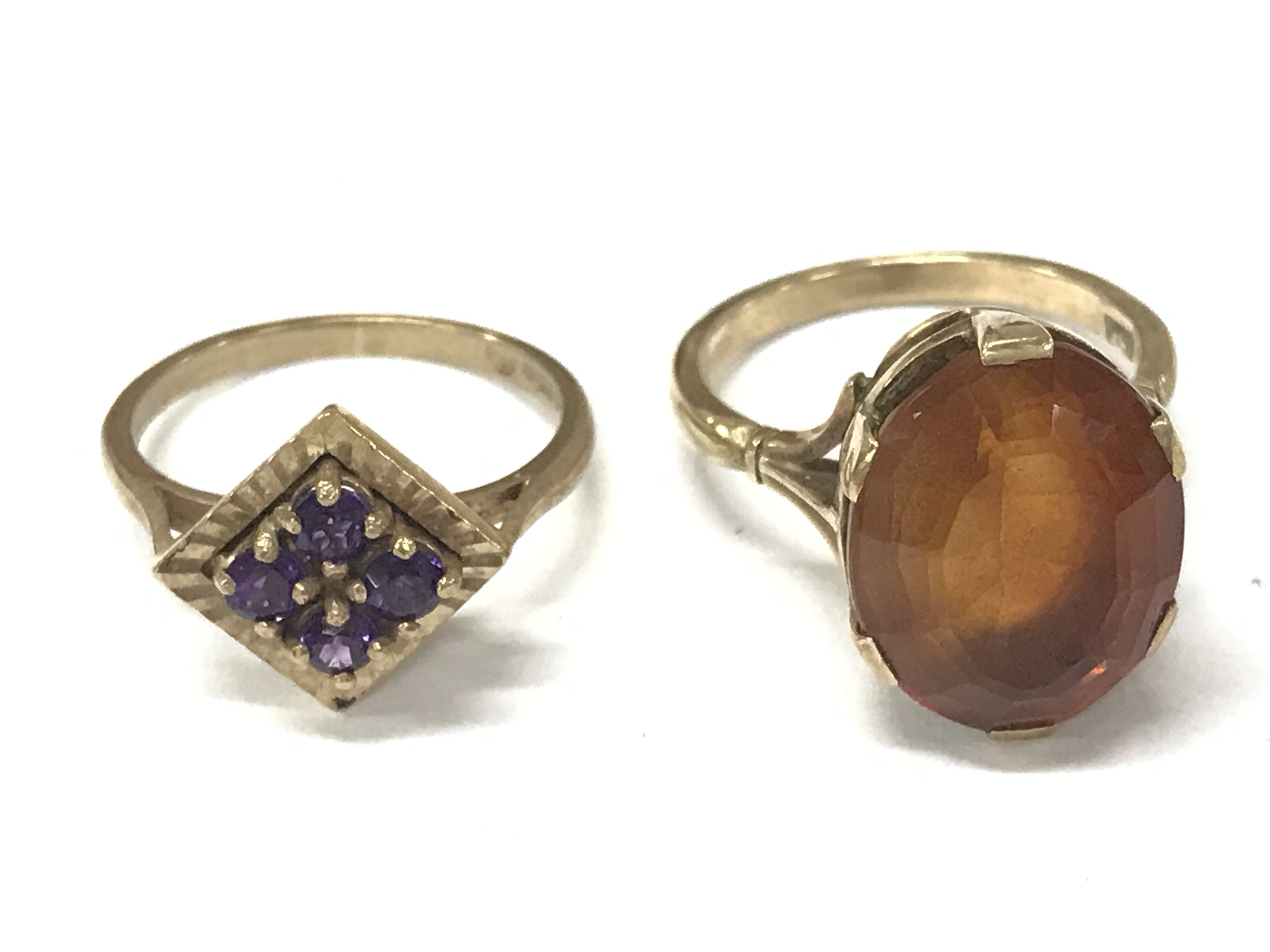 Two 9ct gold rings, and M and N/O. Total weight 8.5g Postage category A