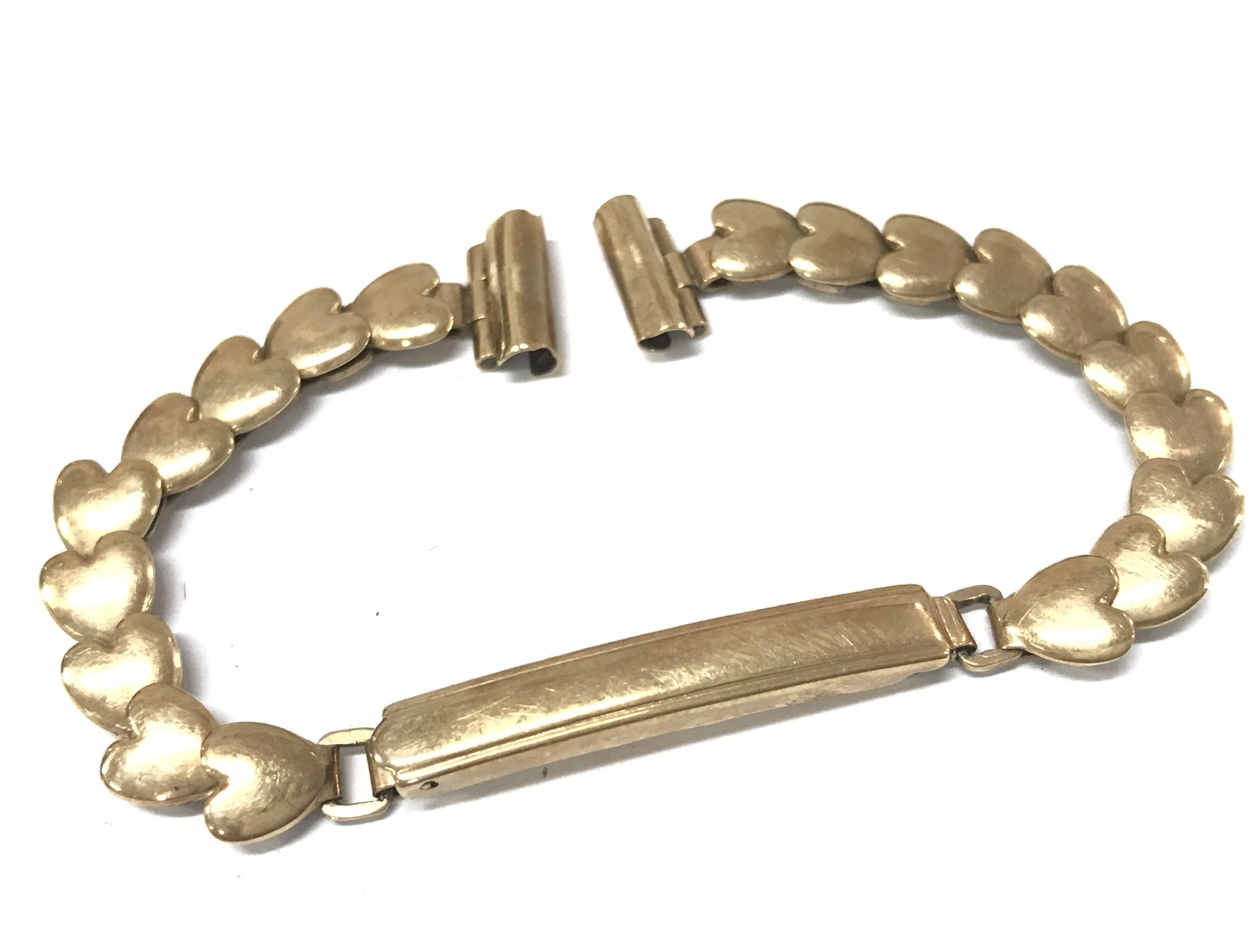 A 9 carat gold watch strap. 8.3g total weight. Postage category A