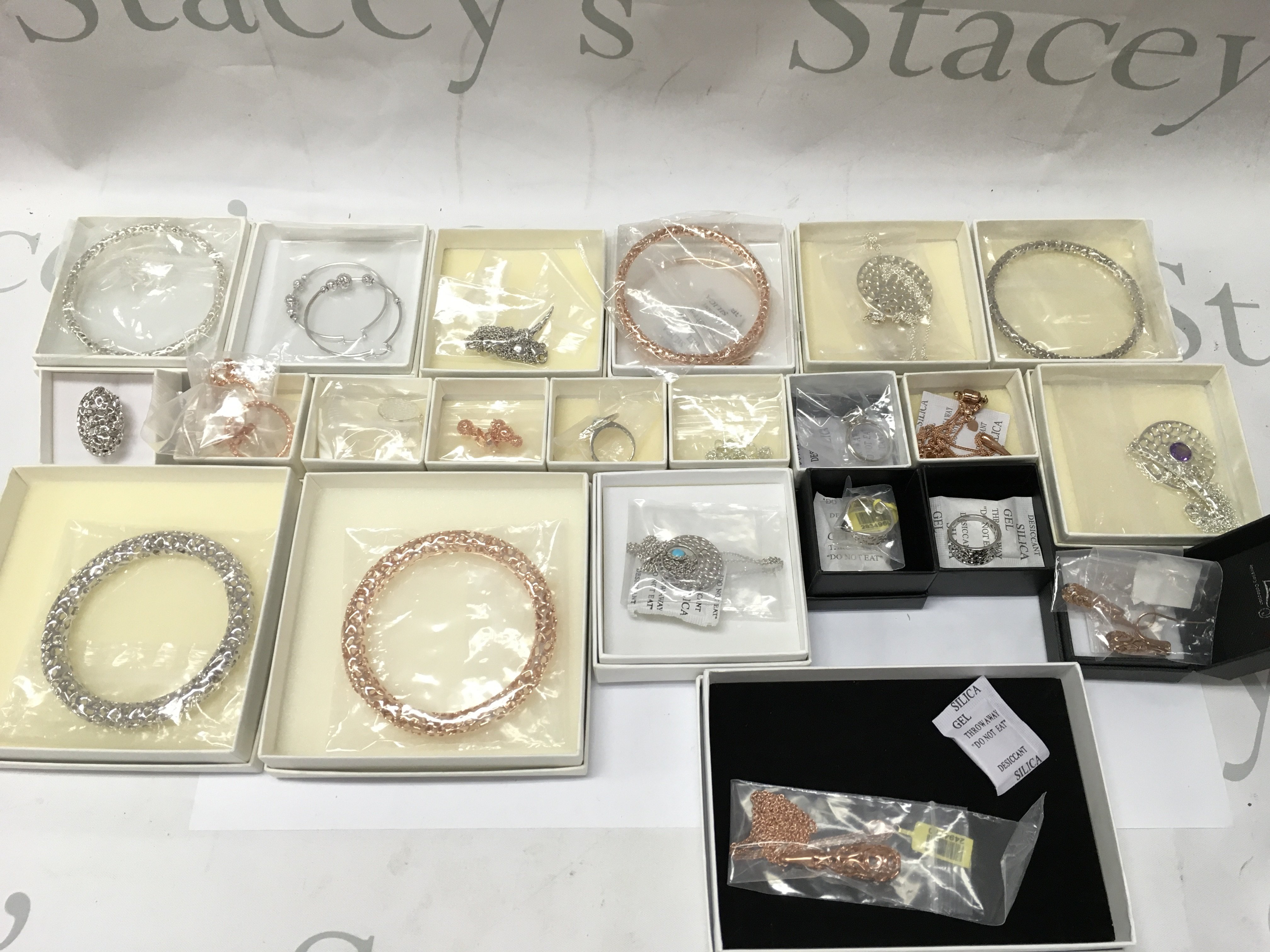A collection of boxed as new Rachel Gallery silver jewellery including necklaces, rings, earrings , bangles etc
