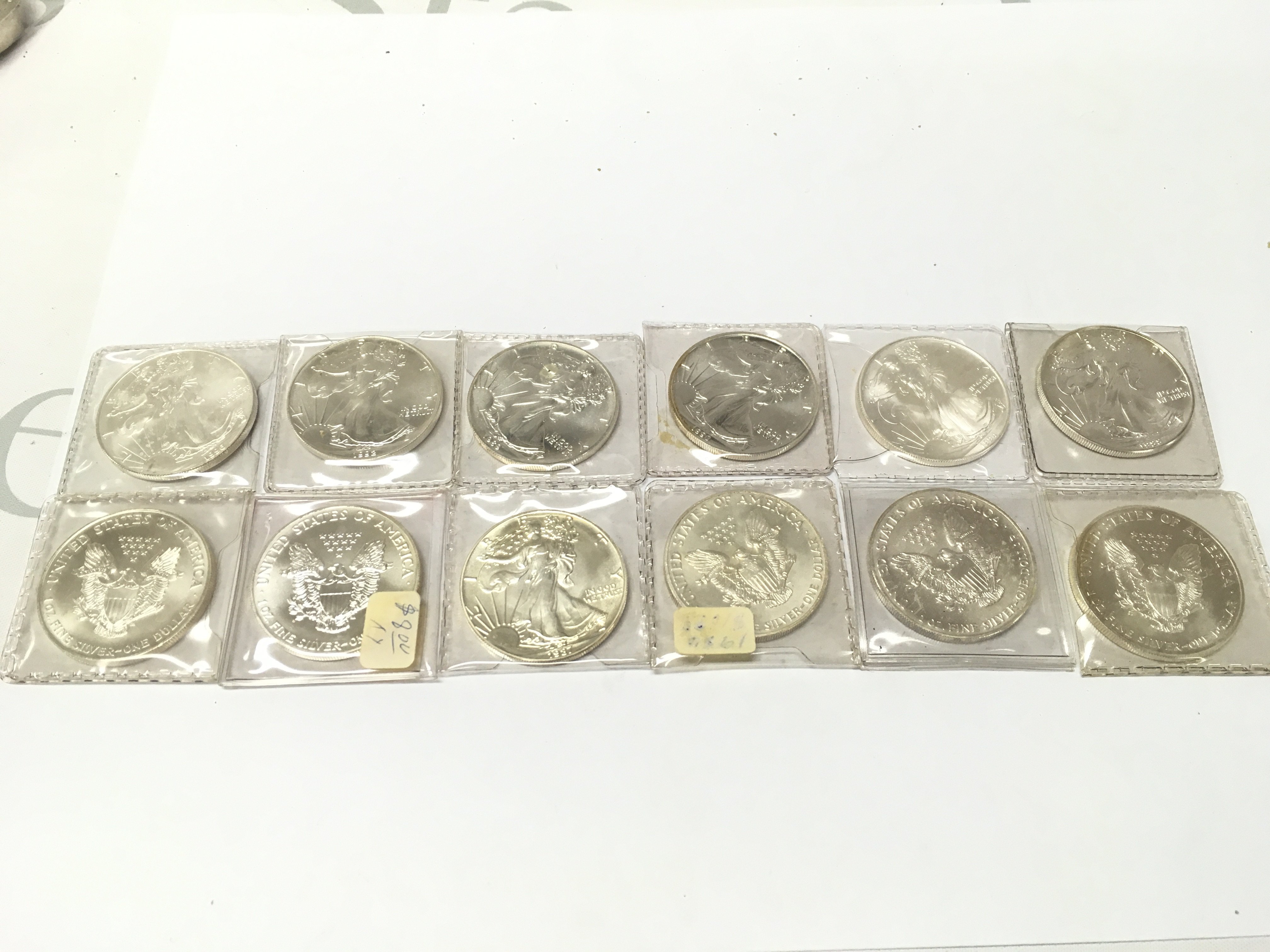 12 1oz fine silver dollars