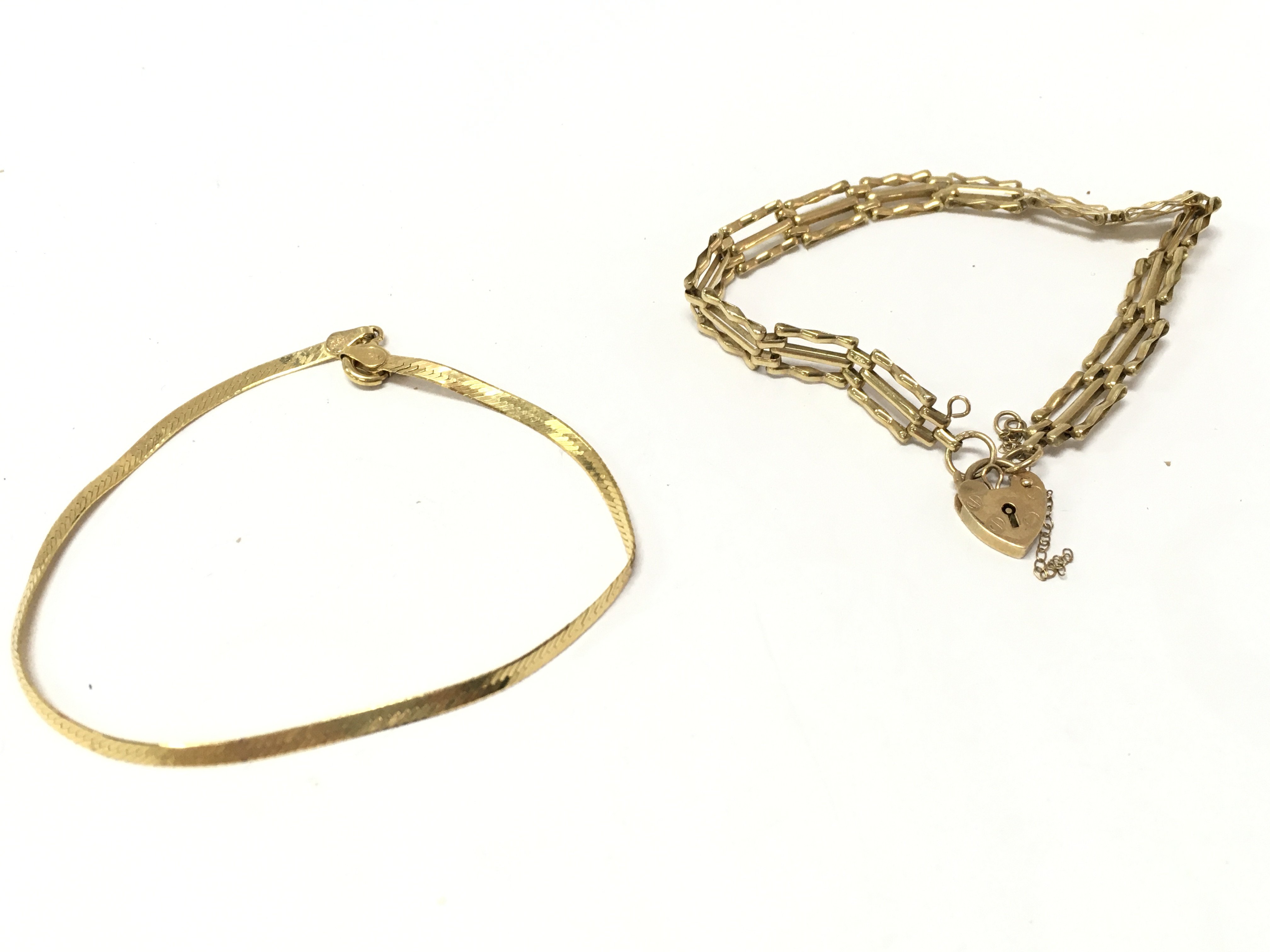 9 carat gold bracelets , 7g total weight. Postage category A