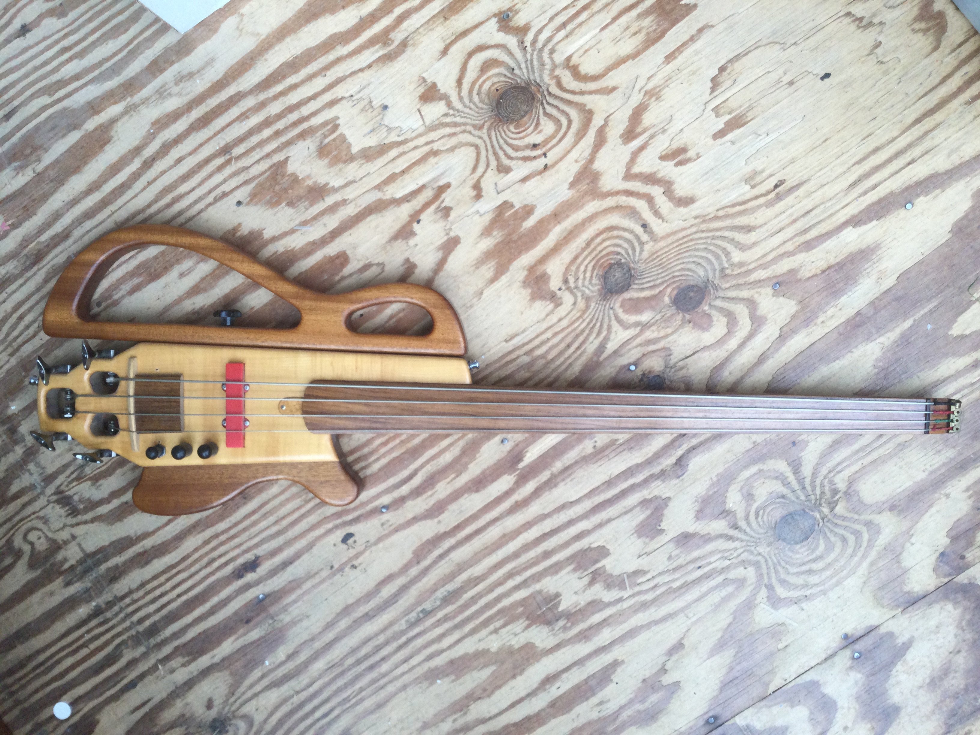 A German hand built fretless bass guitar. No case.
