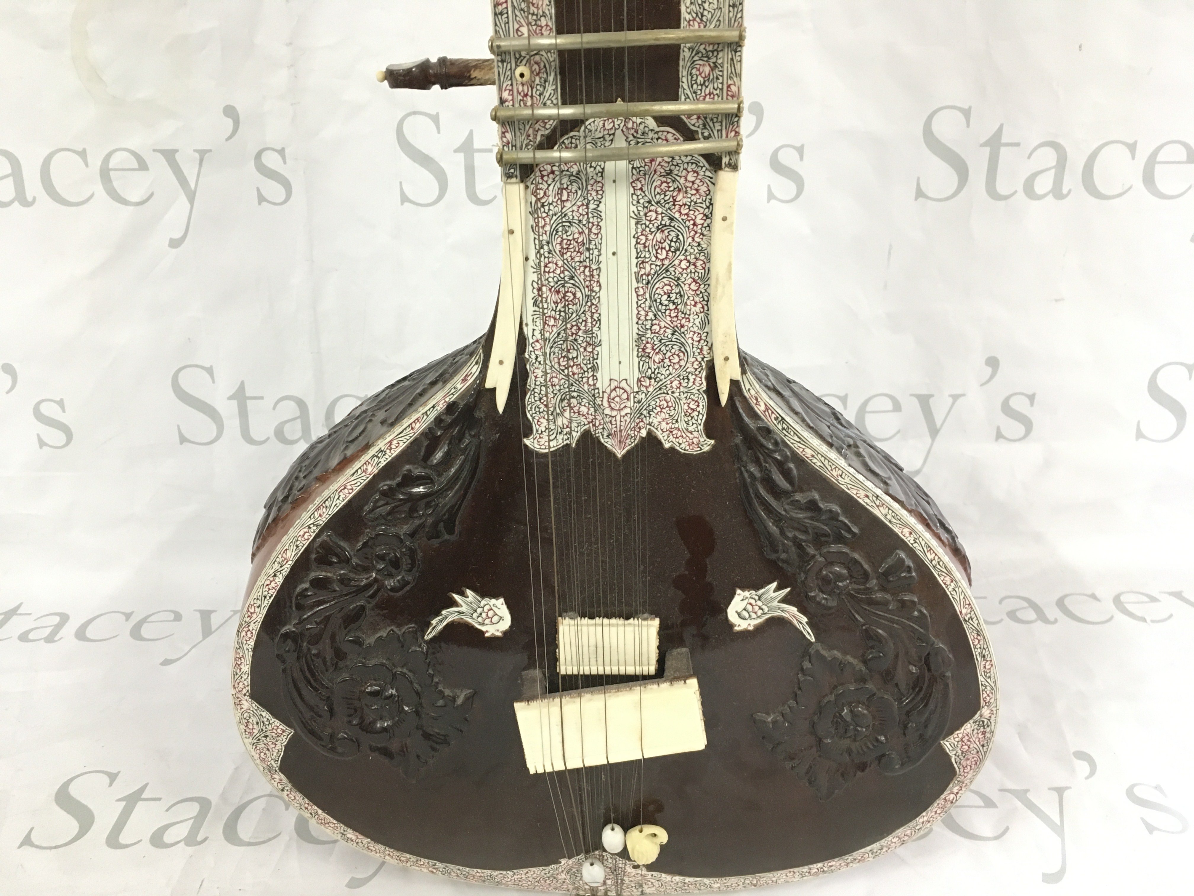 A cased sitar.