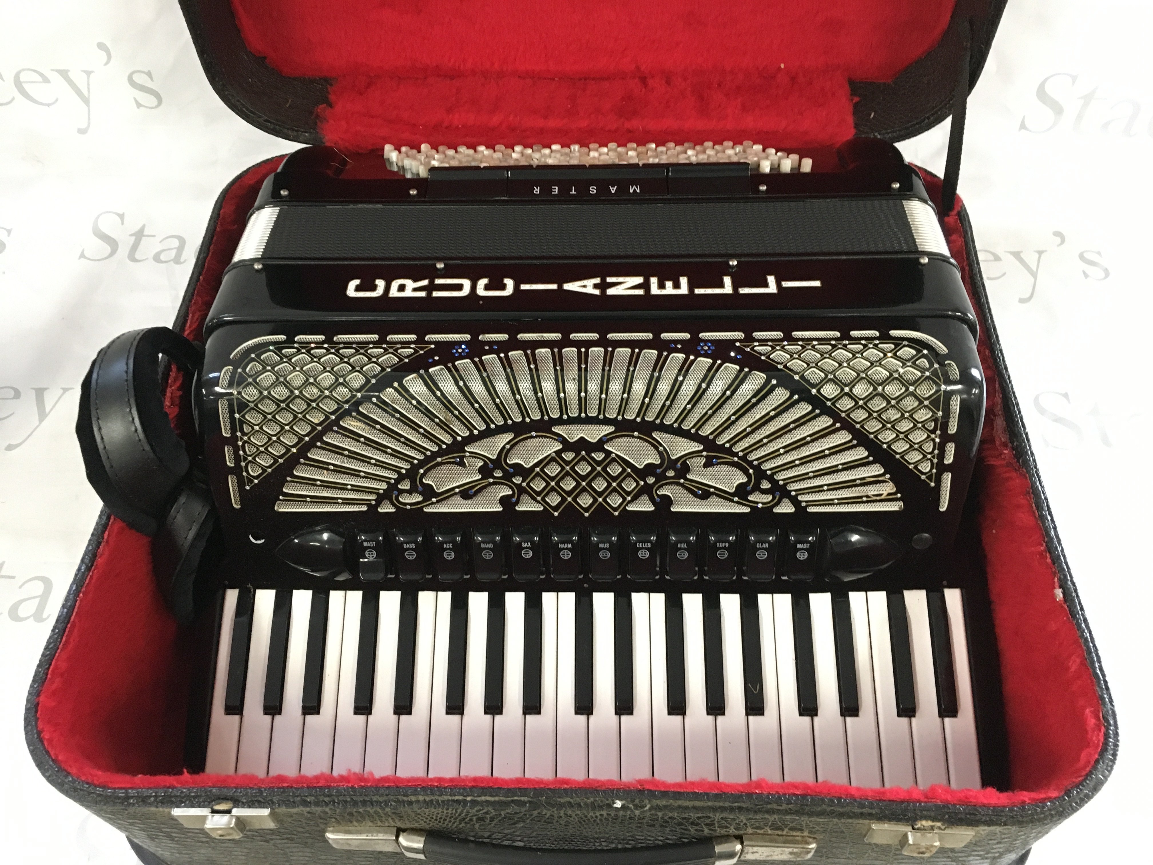 Two cased accordions comprising a Crucianelli model and one other.