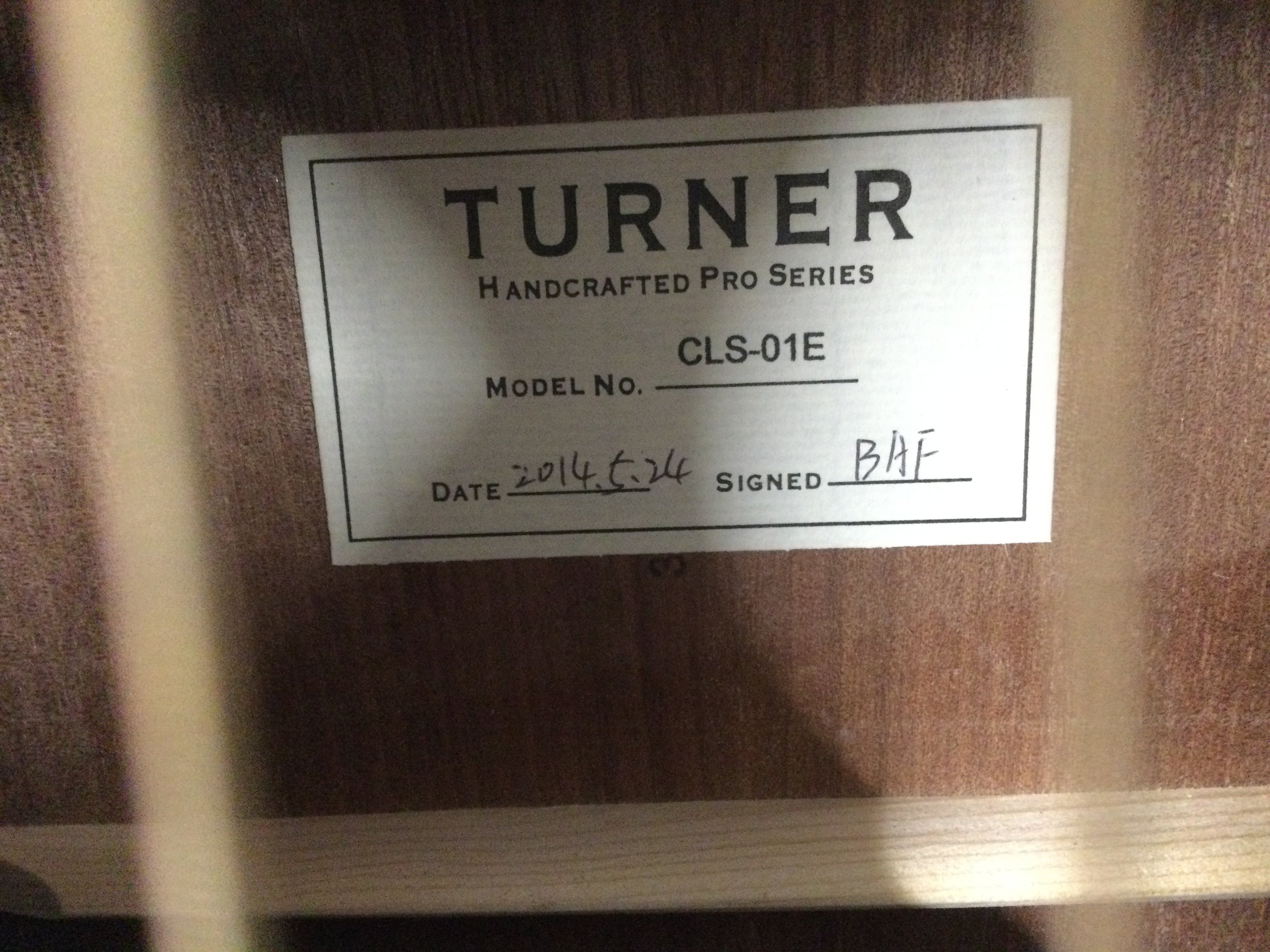 A brand new hand built Turner CLS-01E electro acoustic guitar with original retail box.