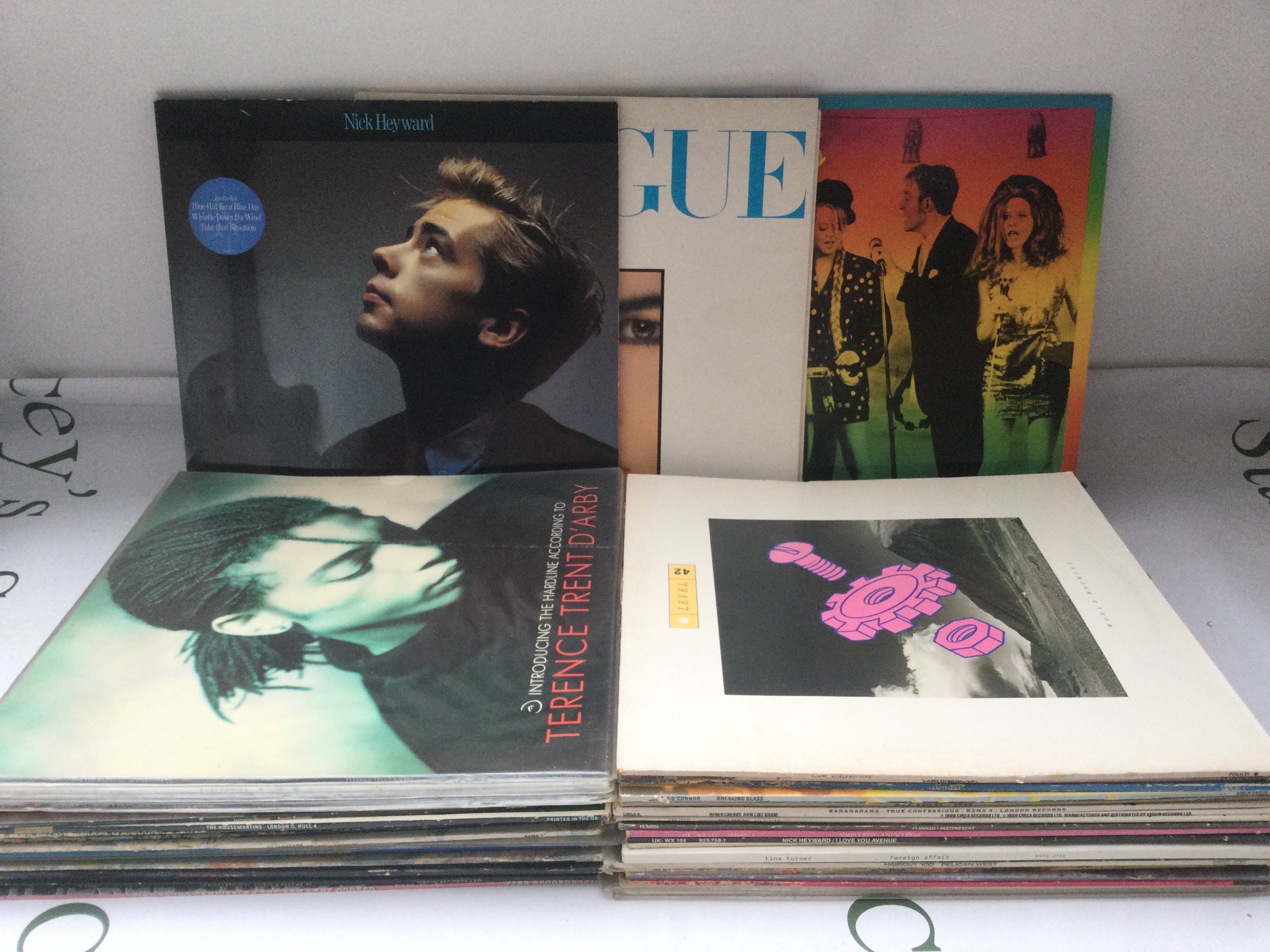 A collection of LPs by 1980s/90s artists including Spandau Ballet, Scritti Politti, Prefab Sprout and others.