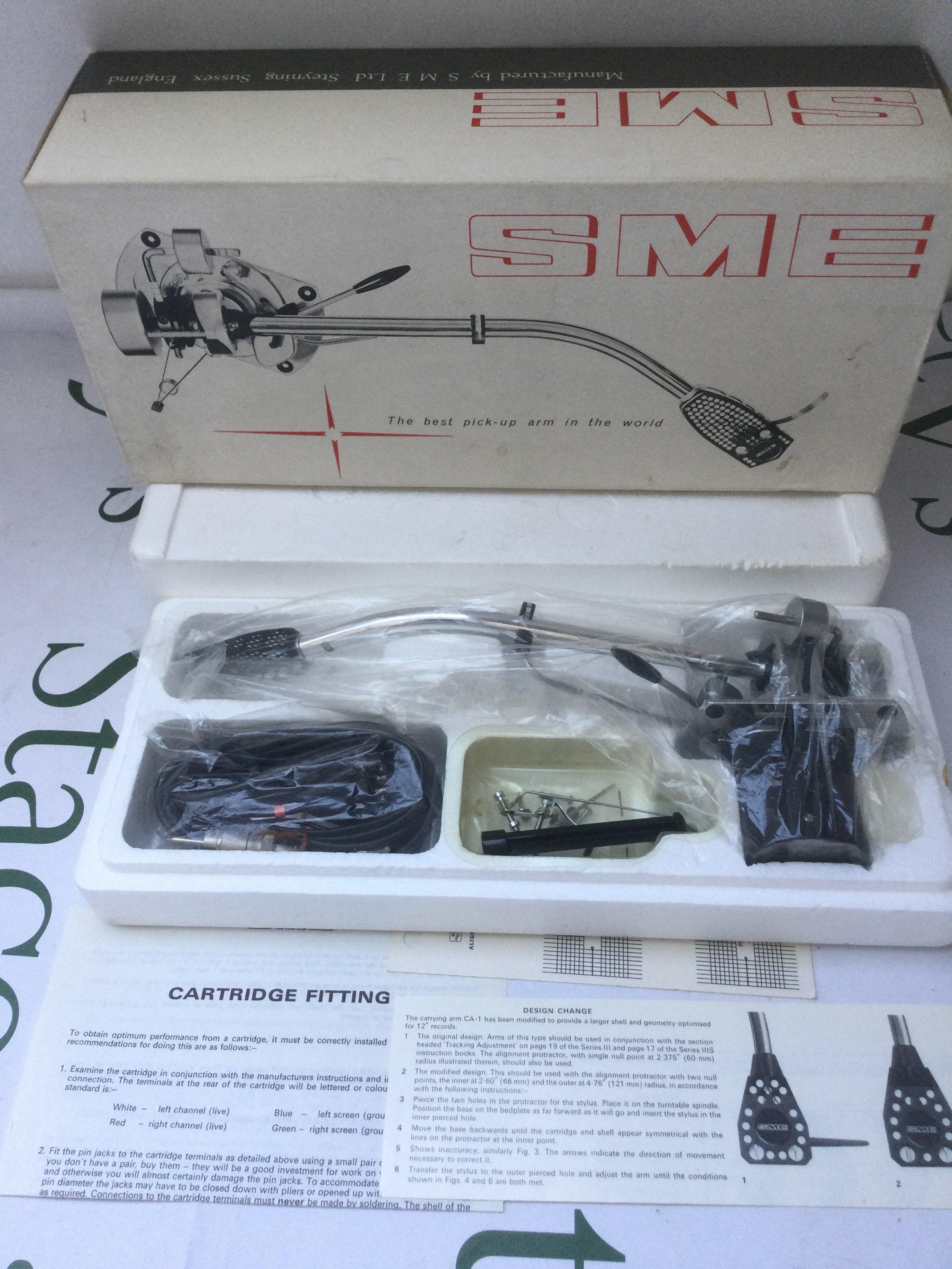A boxed SME 3009 series 2 pick up arm (improved version) with instructions and fittings.